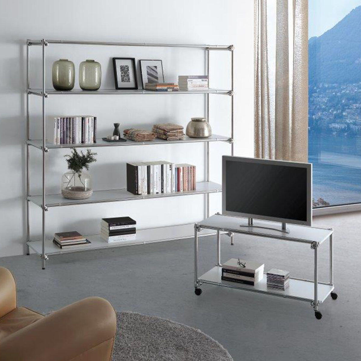 Barra appendiabiti fissa tonda in acciaio Prisma & Cubic L 2.5 x H 2.5 x P 100 cm - 3