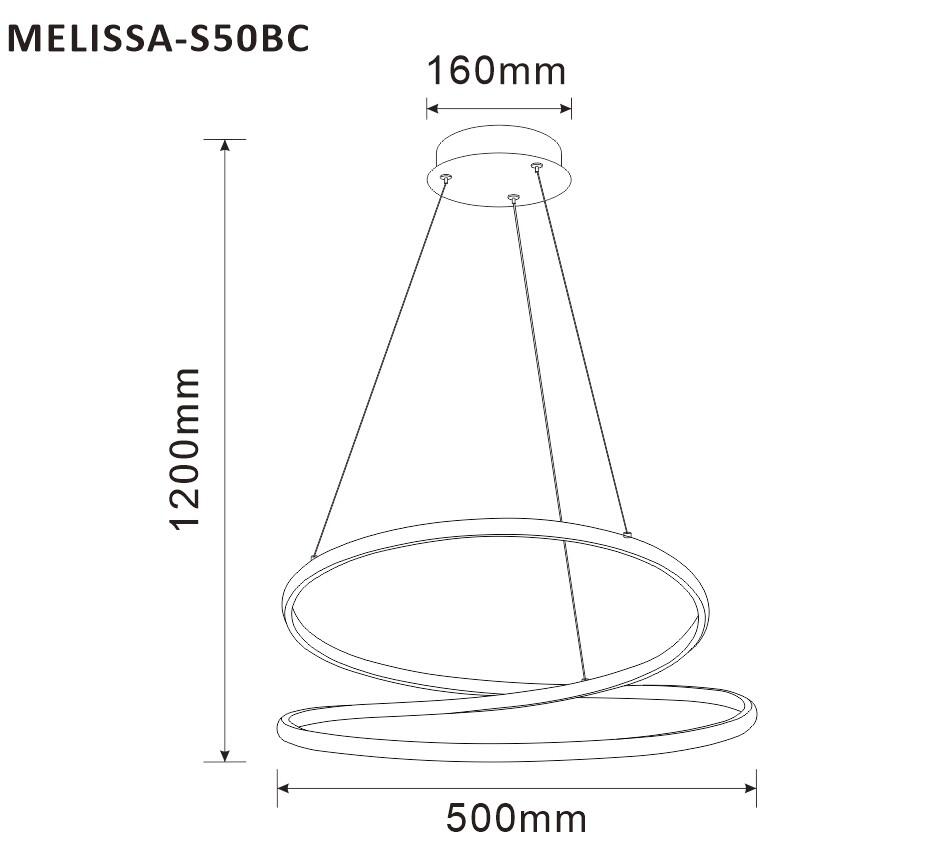 Lampadario LED moderno Melissa bianco ø50cm, luce naturale 3800 lumen - 5
