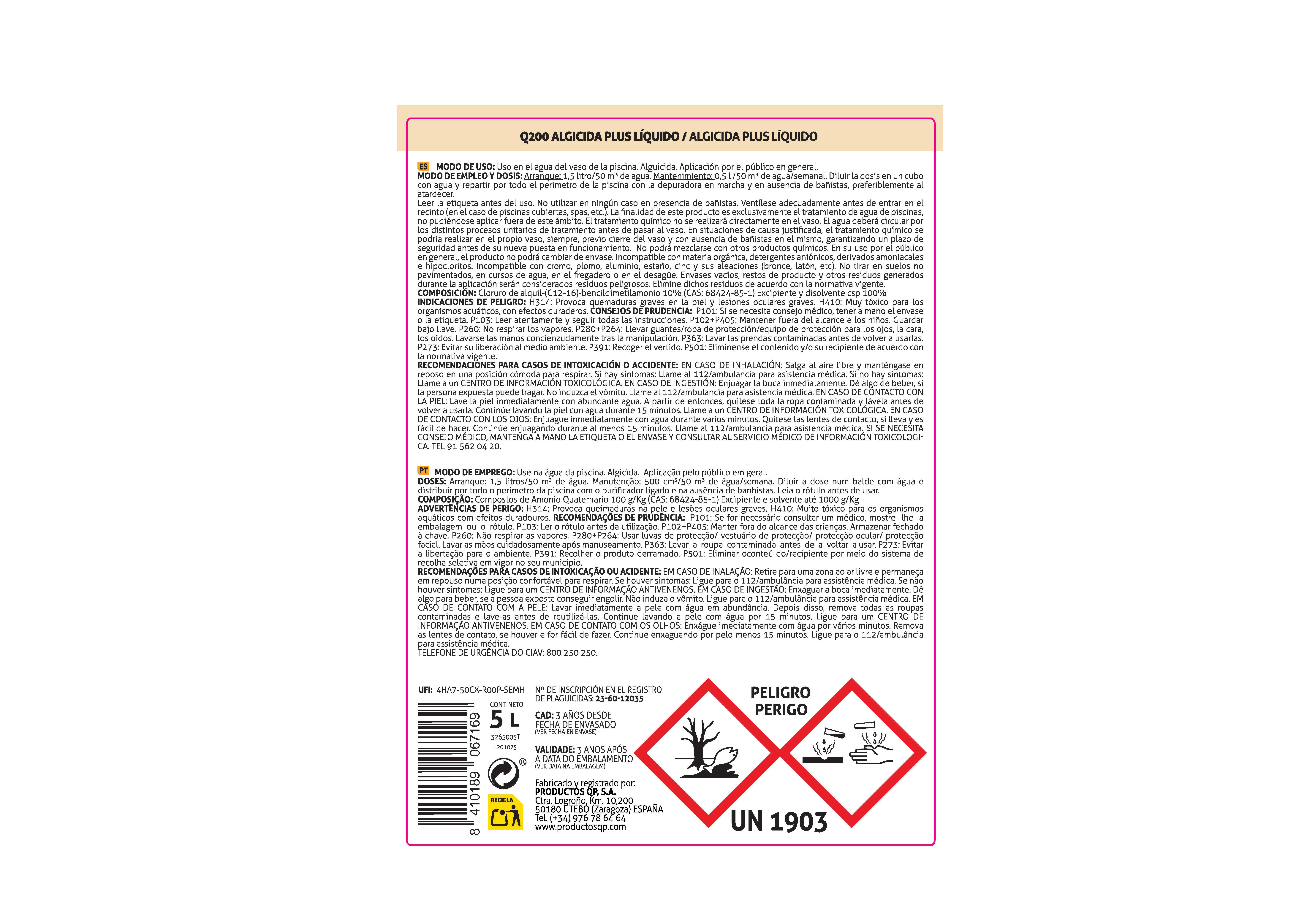 ALGICIDA LÍQUIDO PLUS 5L Q200 - 3