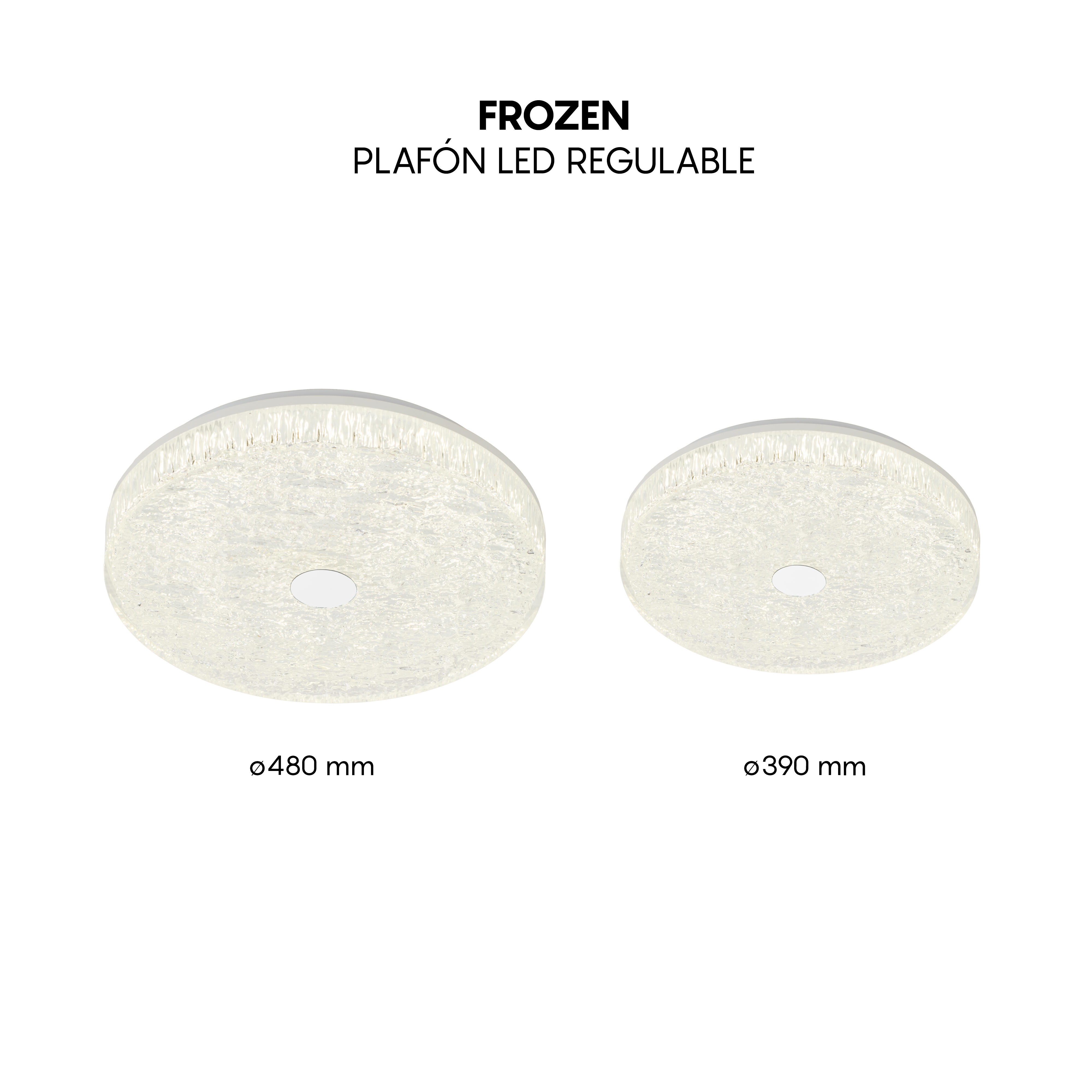 Plafón LED redondo blanco Frozen 3420 lm CCT 2700K-5000K ø30 cm IP20 - 6