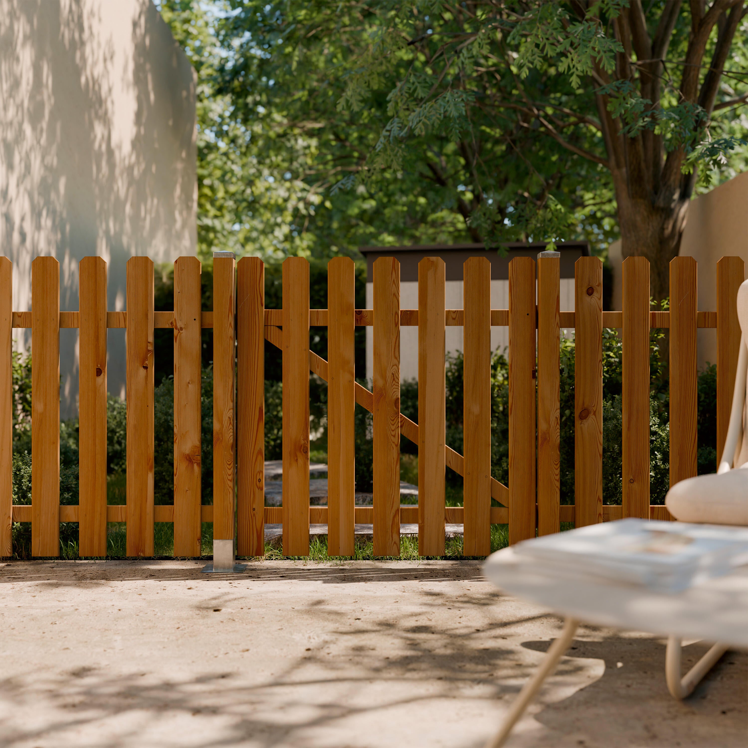 Staccionata CERLAND MUSTANG BROWN in legno naturale galvanizzato L 180 x H 100 cm, Sp 3 mm - 3