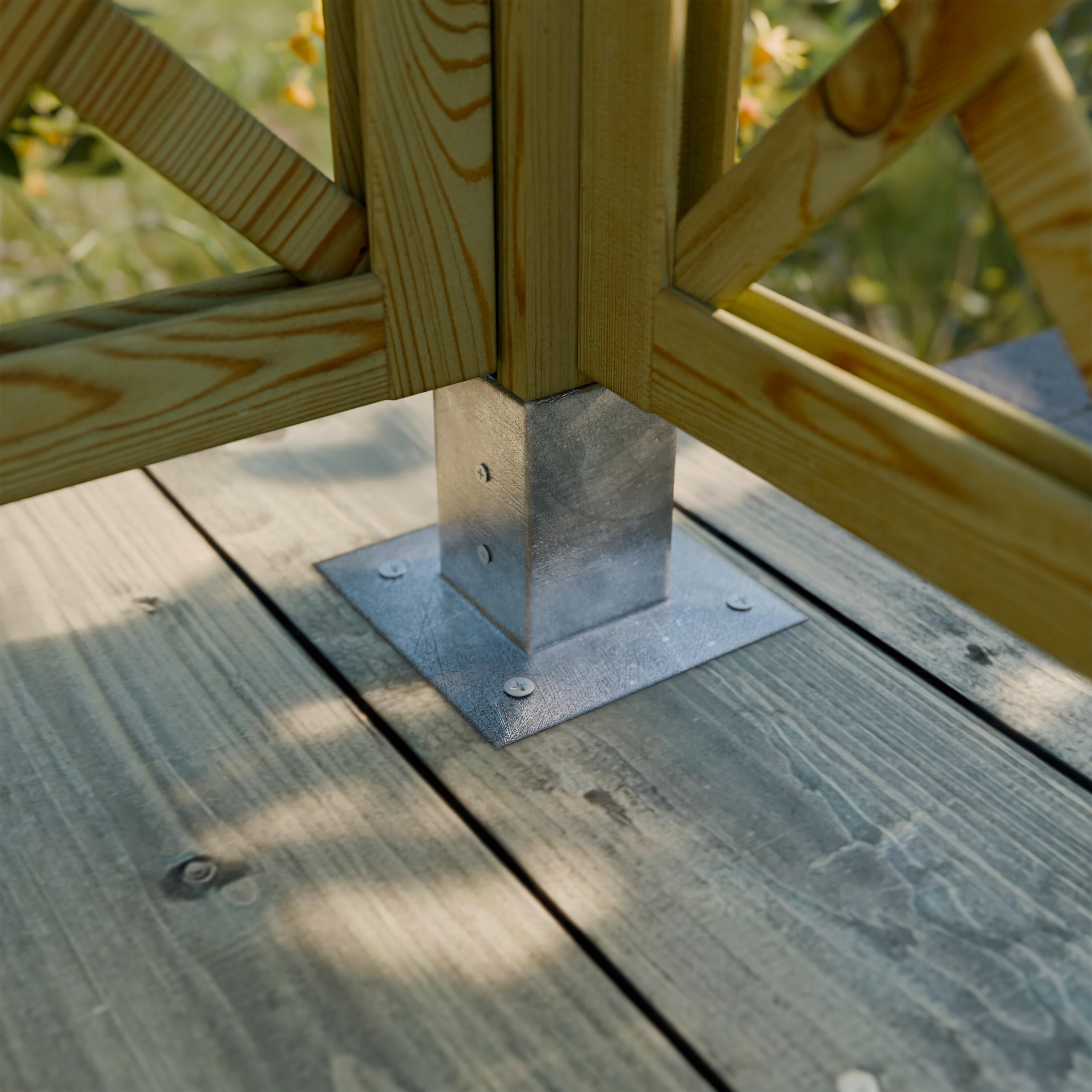 Anclaje para atornillar suelo hormigón de acero galvanizado 9 x 9 cm - 3