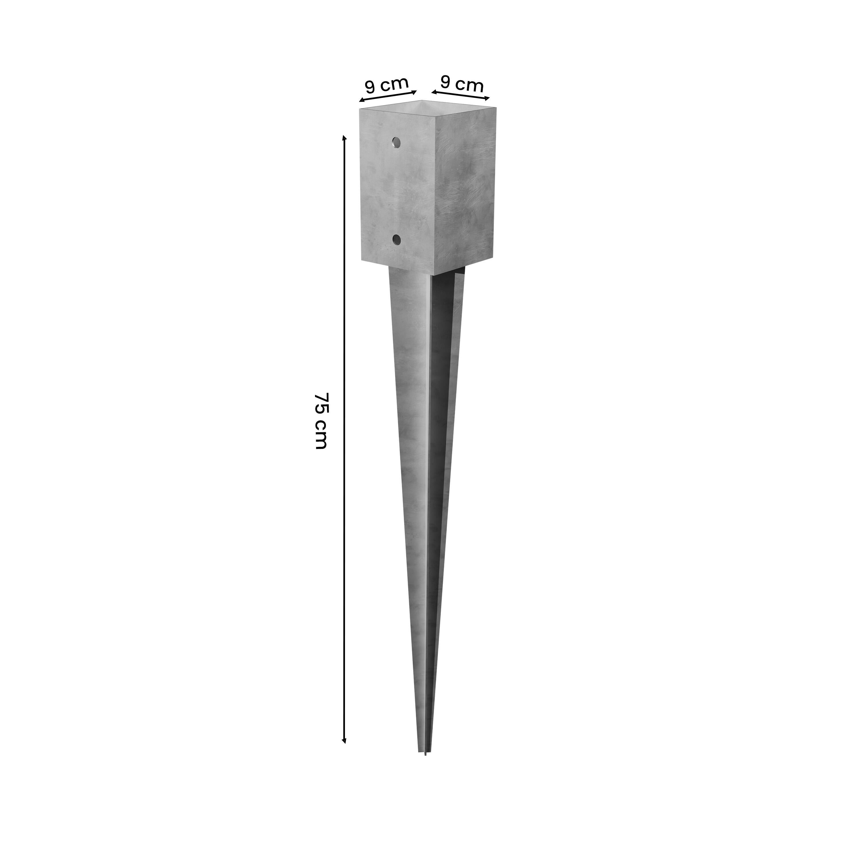 Soporte poste clavar 9x9x75 cm - 2