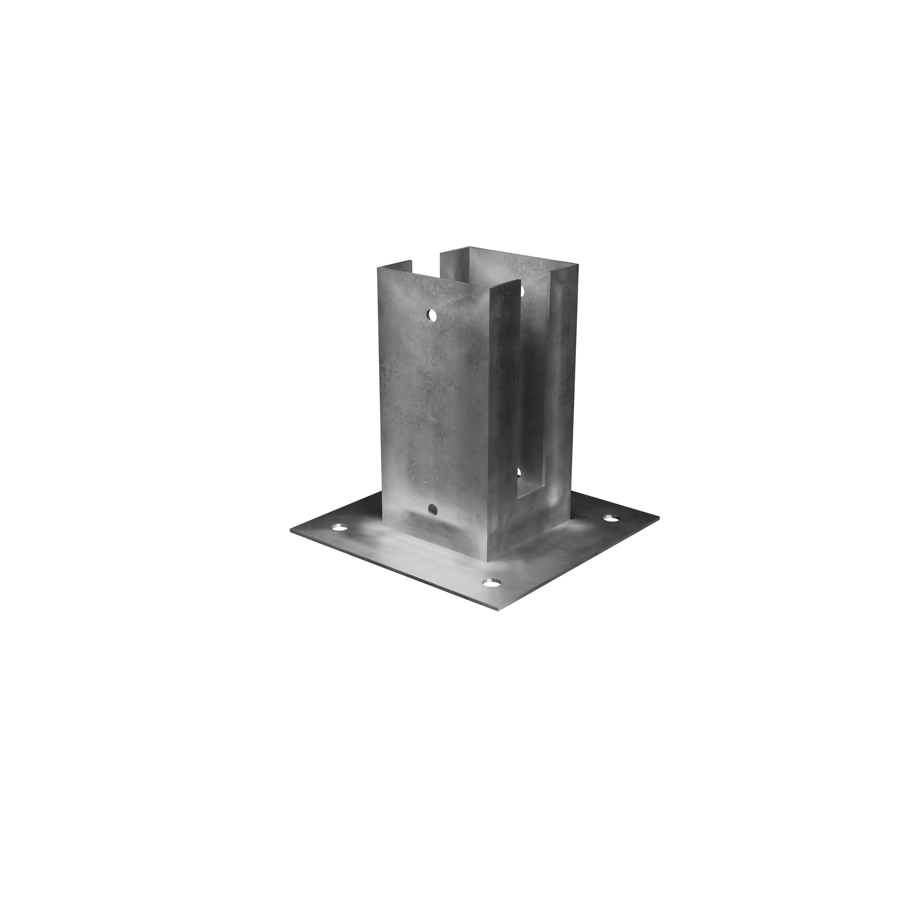 Suporte Ranhurado para fixar poste 7X7CM - 2