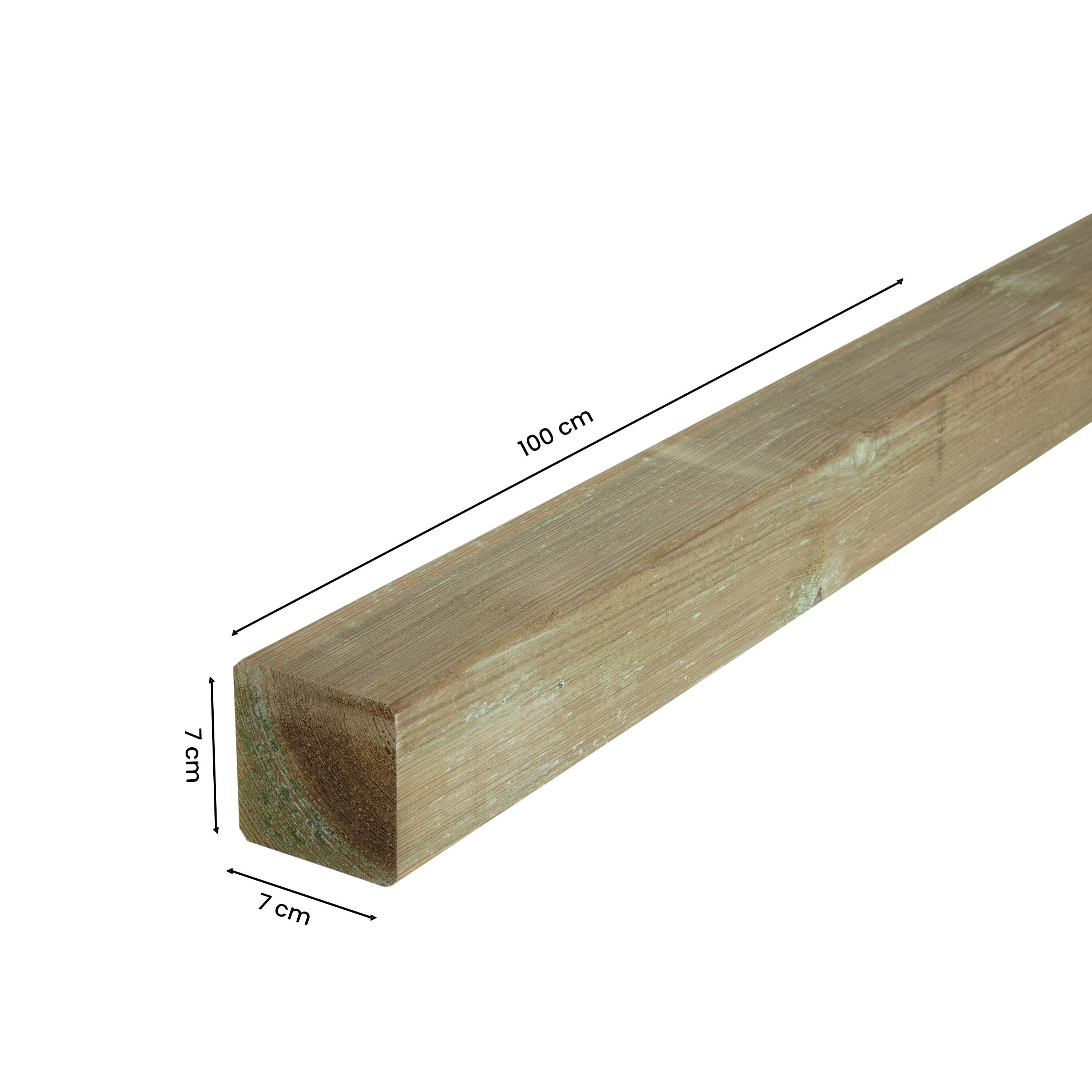 Poste cuadrado de madera clase III 7 x 7 x 100 cm natural CERLAND - 2