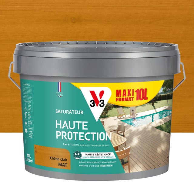 Saturateur pour bois extérieur V33 Haute protection chêne clair mat 10 l