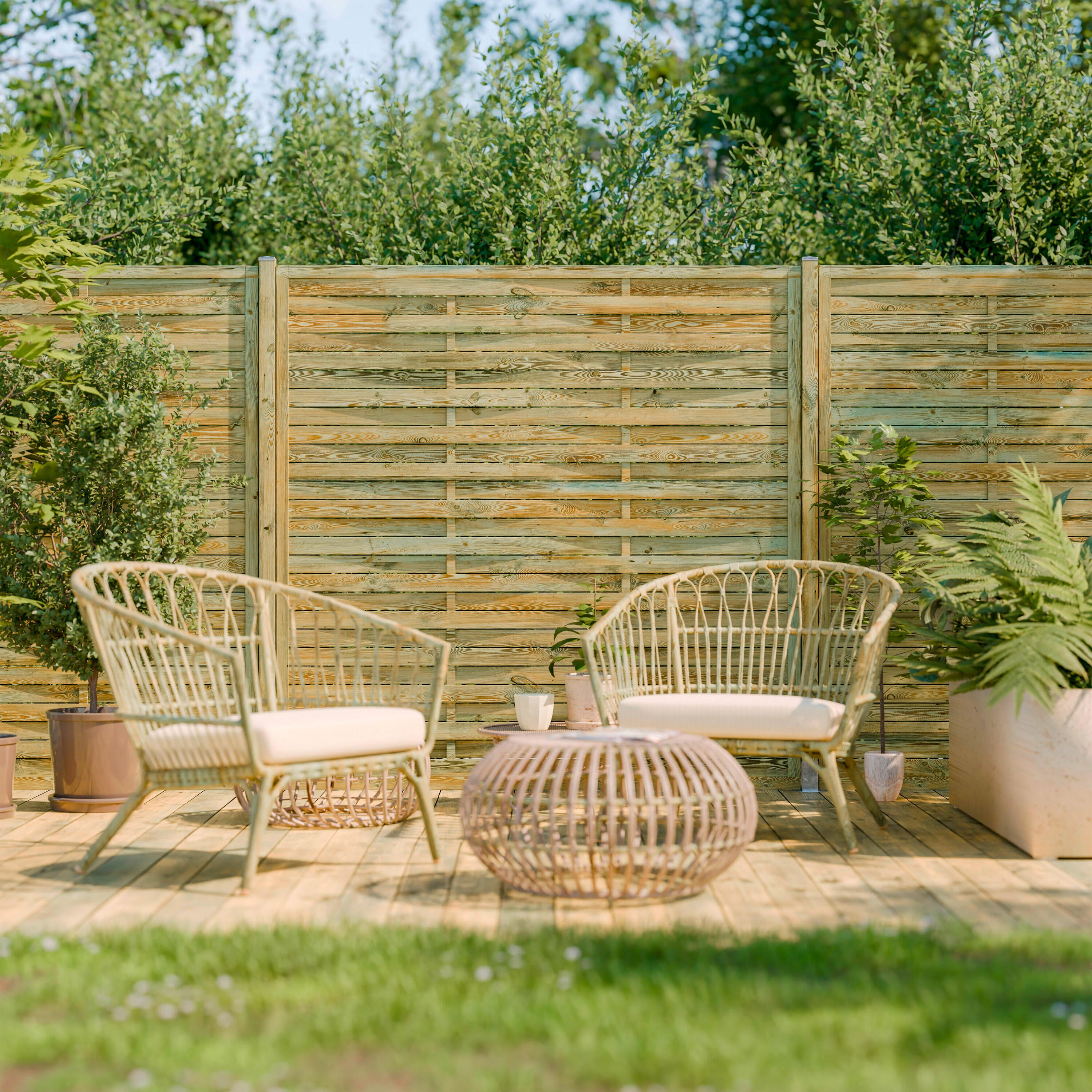 Painel de madeira maciça 180x18,8x180 cm Forest Style - 3