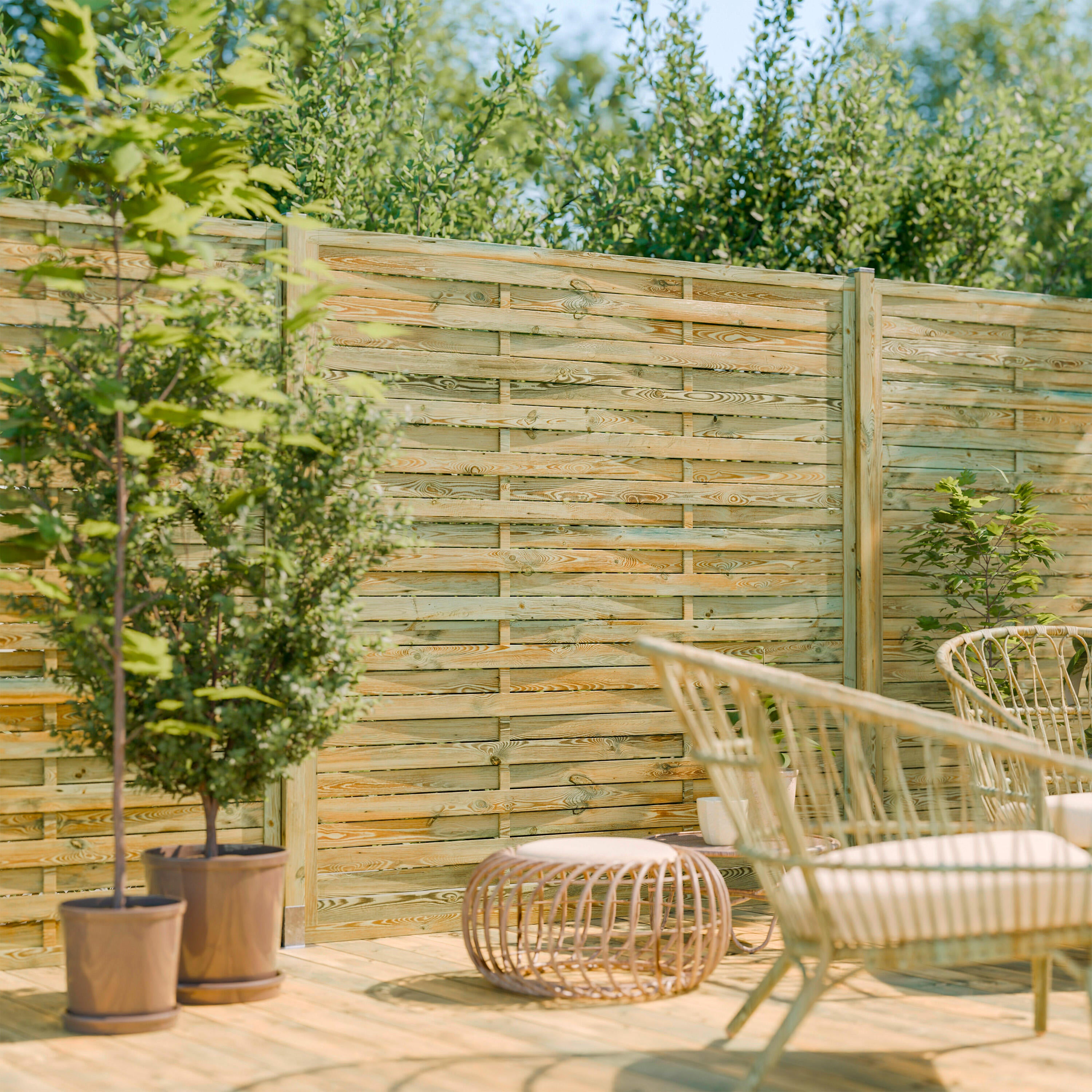 Painel de madeira maciça 180x18,8x180 cm Forest Style - 7