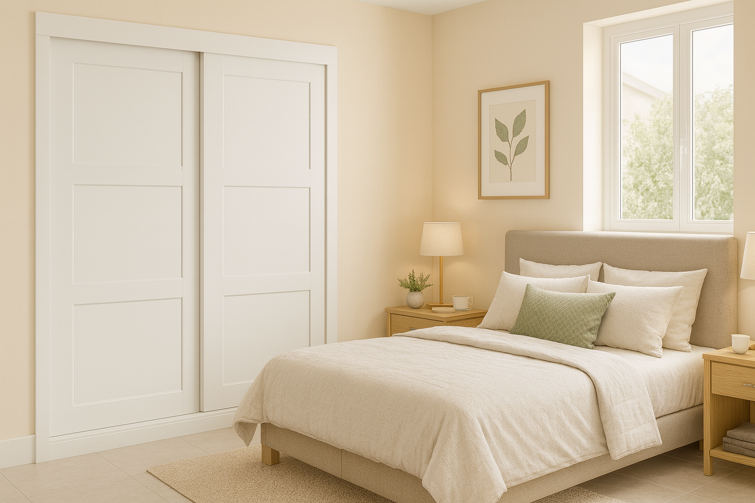 PUERTA DE ARMARIO CORREDERA MELAMINA BLANCA ANCHO 100CM - 2