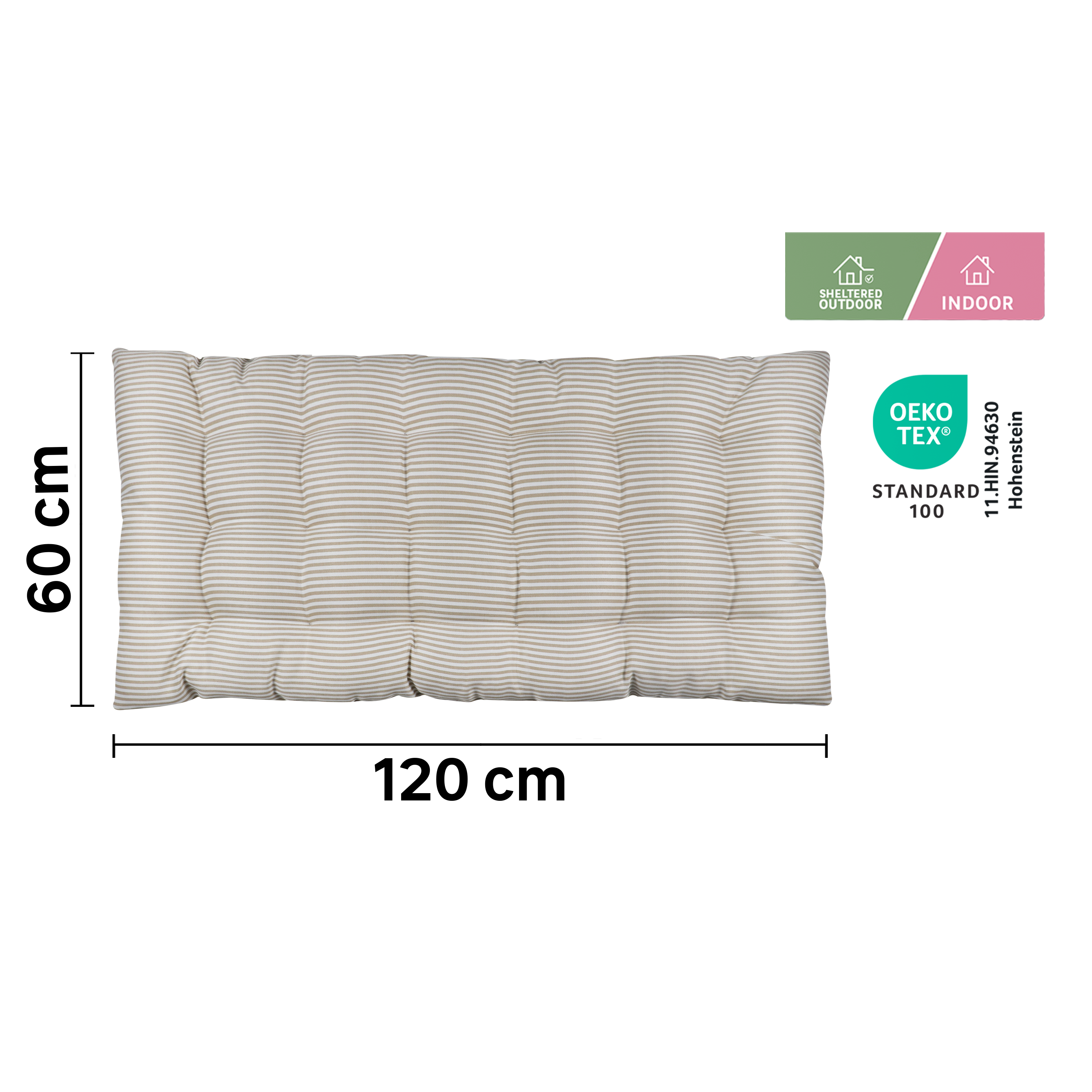 Almofada de chão Lunor 120x60x6 bege Inspire - 7