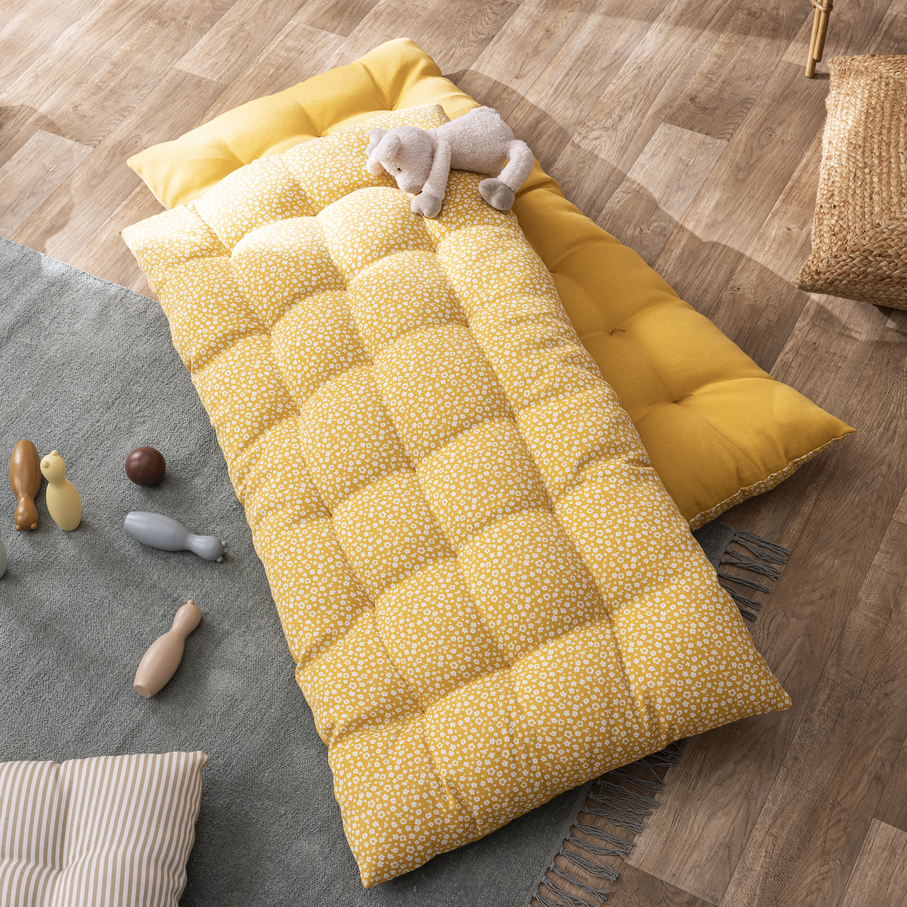 Almofada de chão Lunor 120x60x6 amarelo Inspire - 12