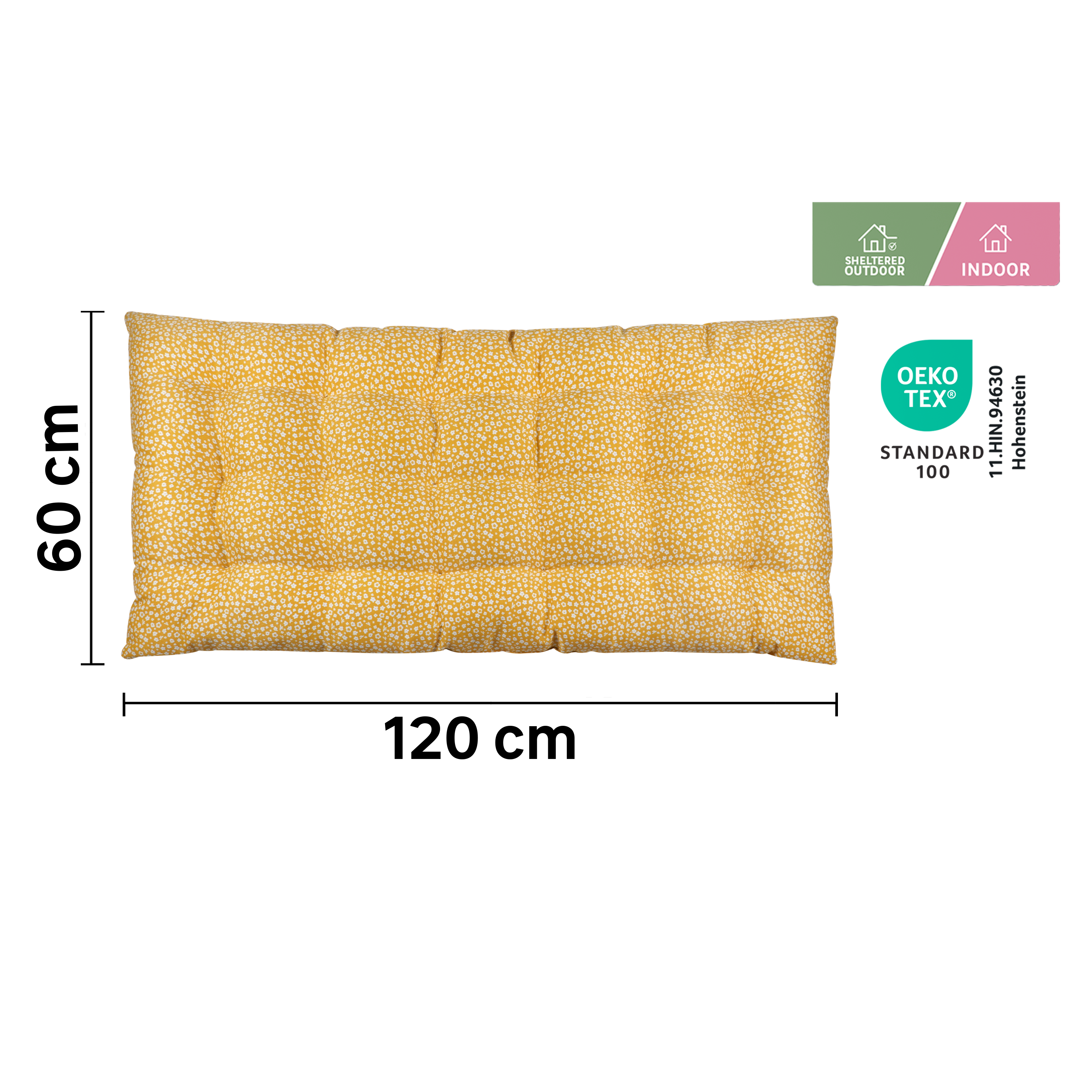 Almofada de chão Lunor 120x60x6 amarelo Inspire - 7