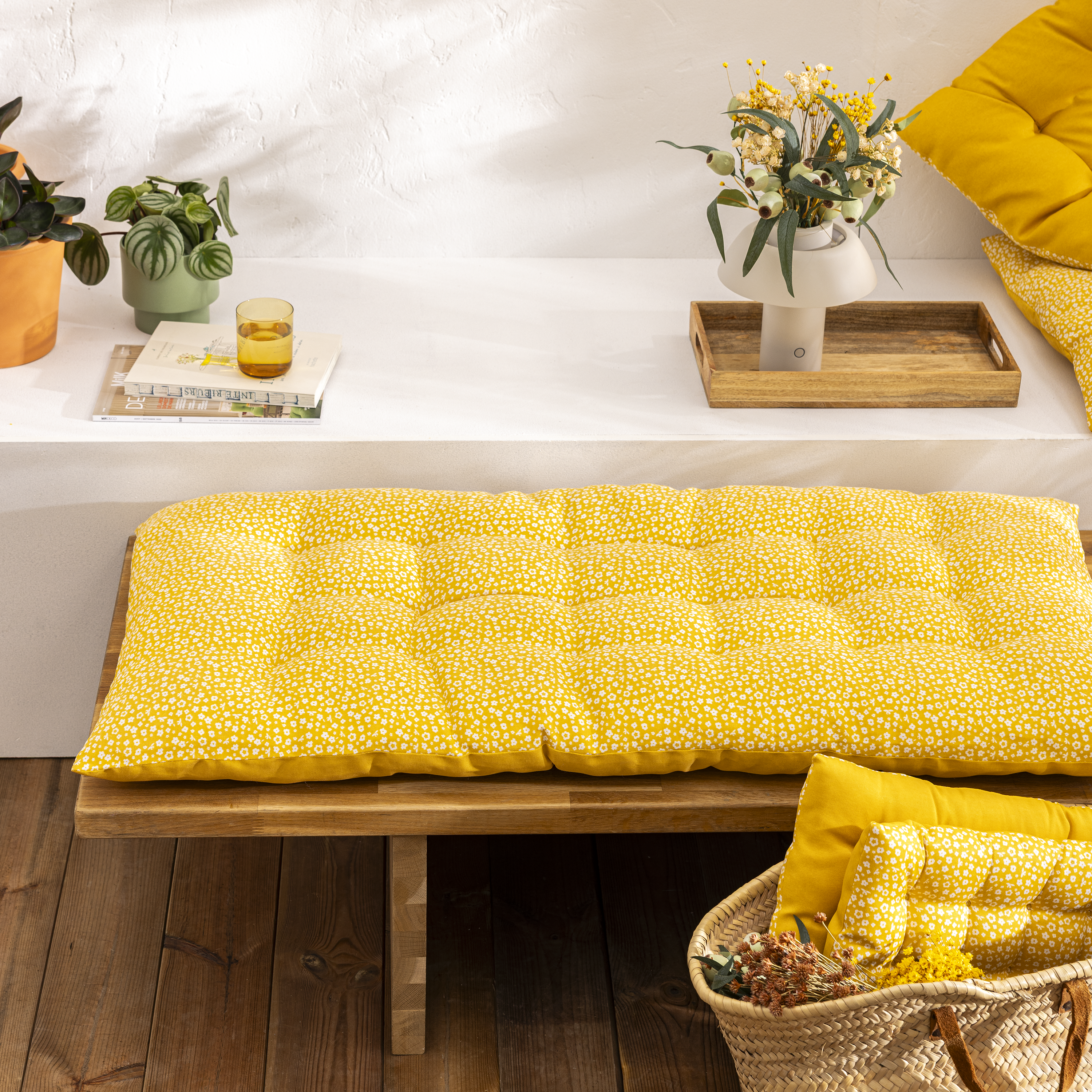 Almofada de chão Lunor 120x60x6 amarelo Inspire - 11