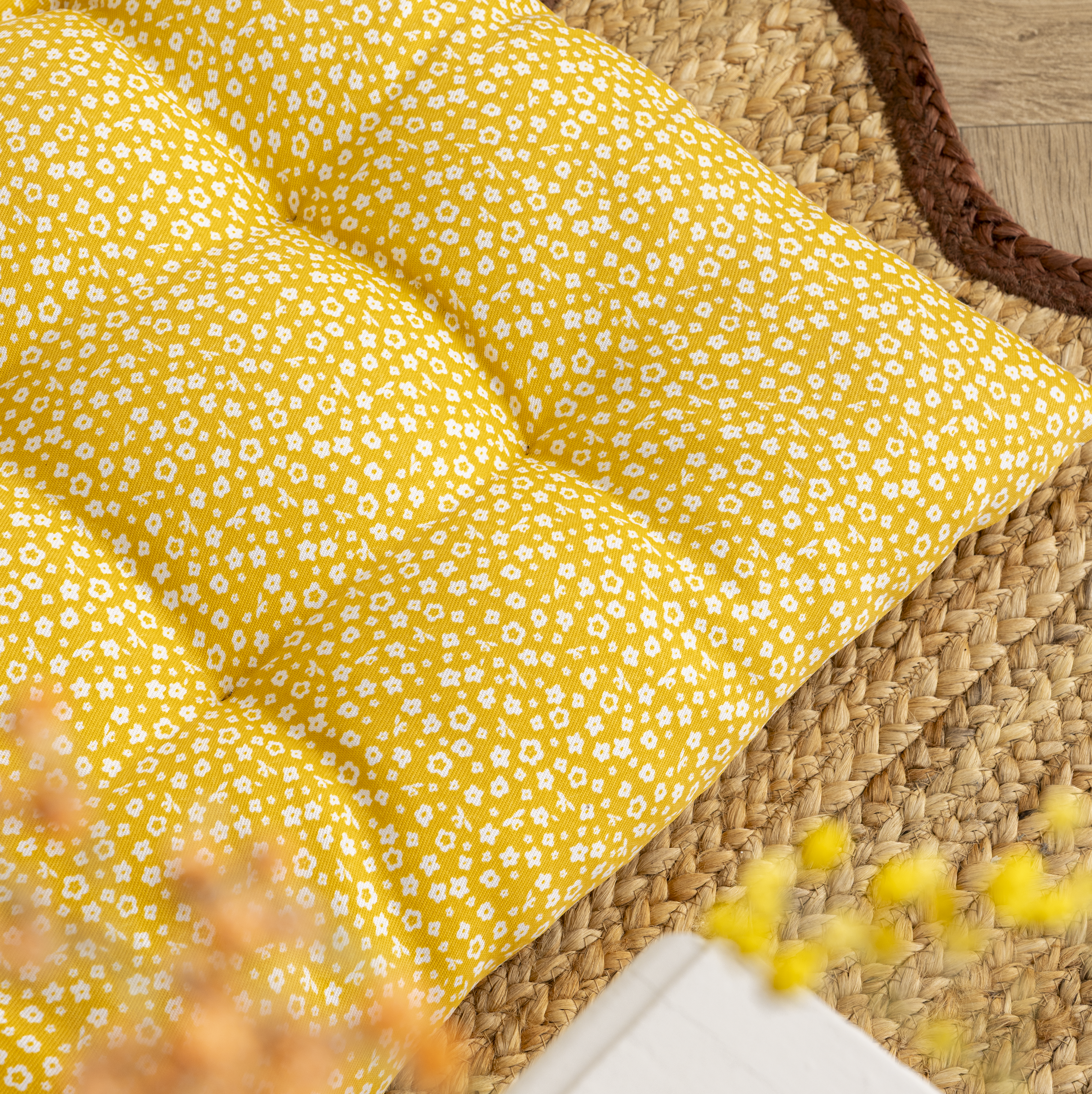 Almofada de chão Lunor 120x60x6 amarelo Inspire - 6