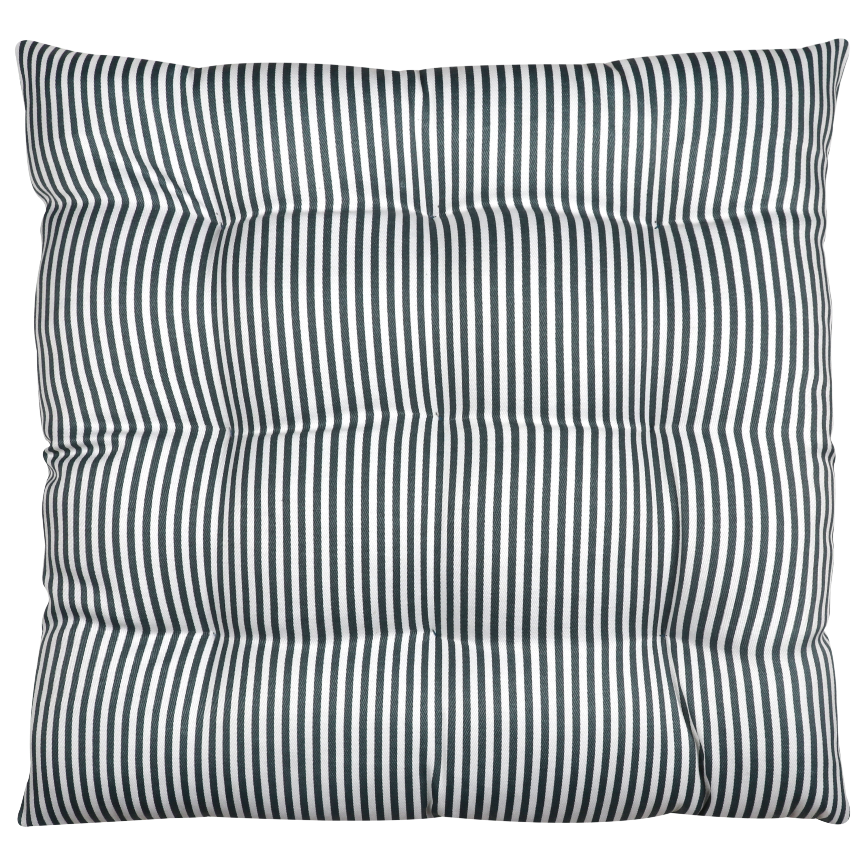 Poduszka na podłogę Lunor prążek biało-niebieska 60 x 60 x 6 cm Inspire