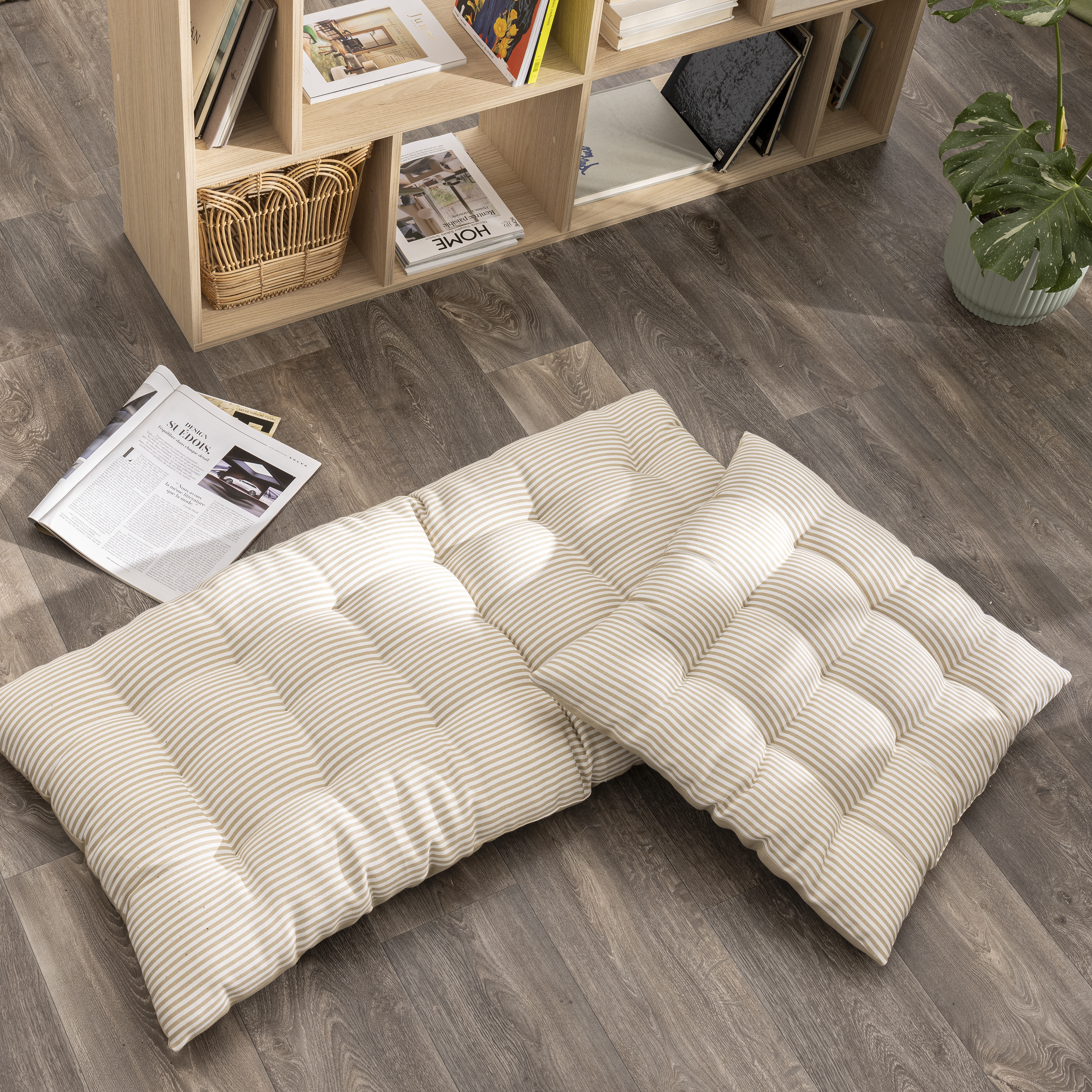 Cojín de suelo interior cuadrado Lunor algodón, poliéster algodón beige trench INSPIRE 60x60x6 cm - 7