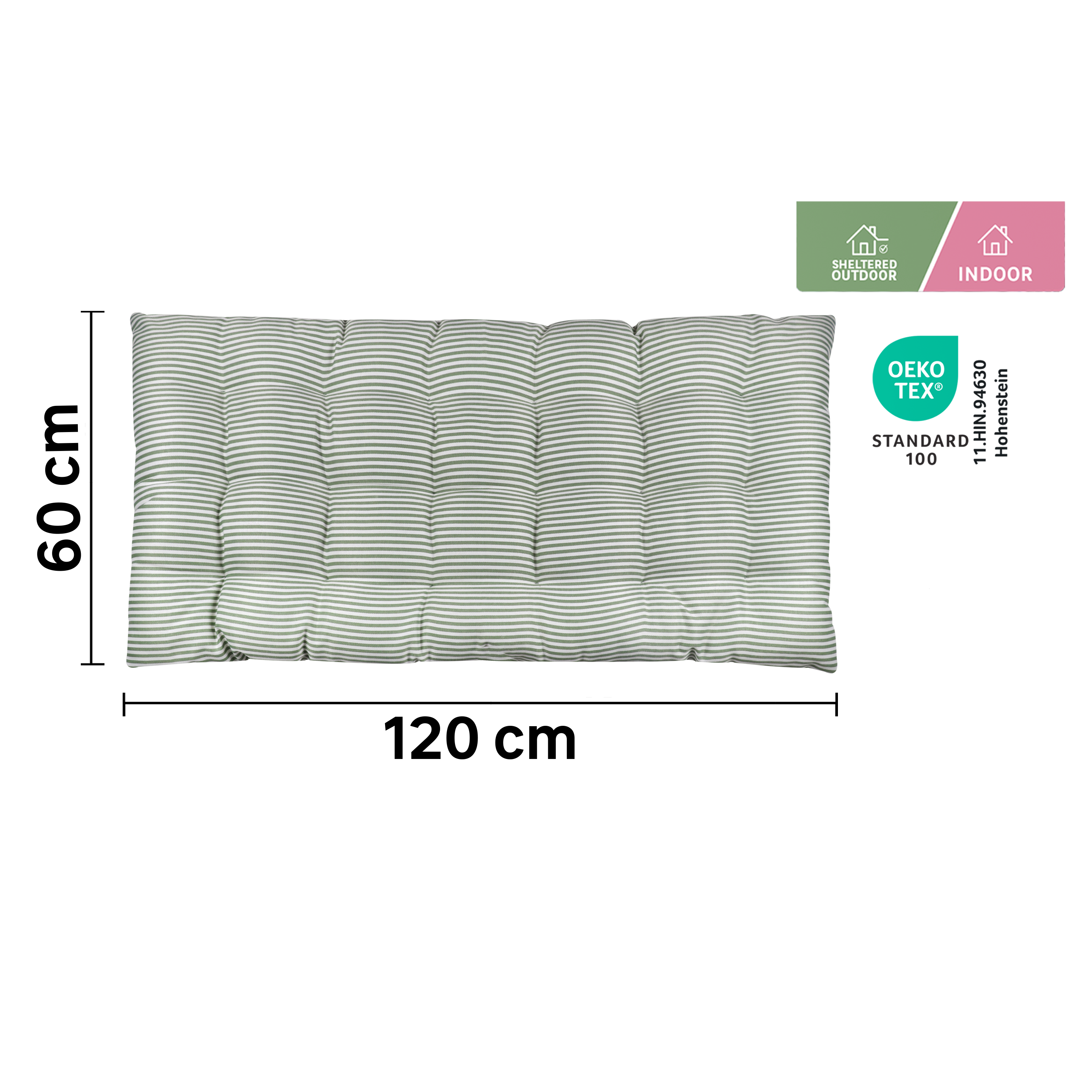 Almofada de chão Lunor 120x60x6 verde Inspire - 7