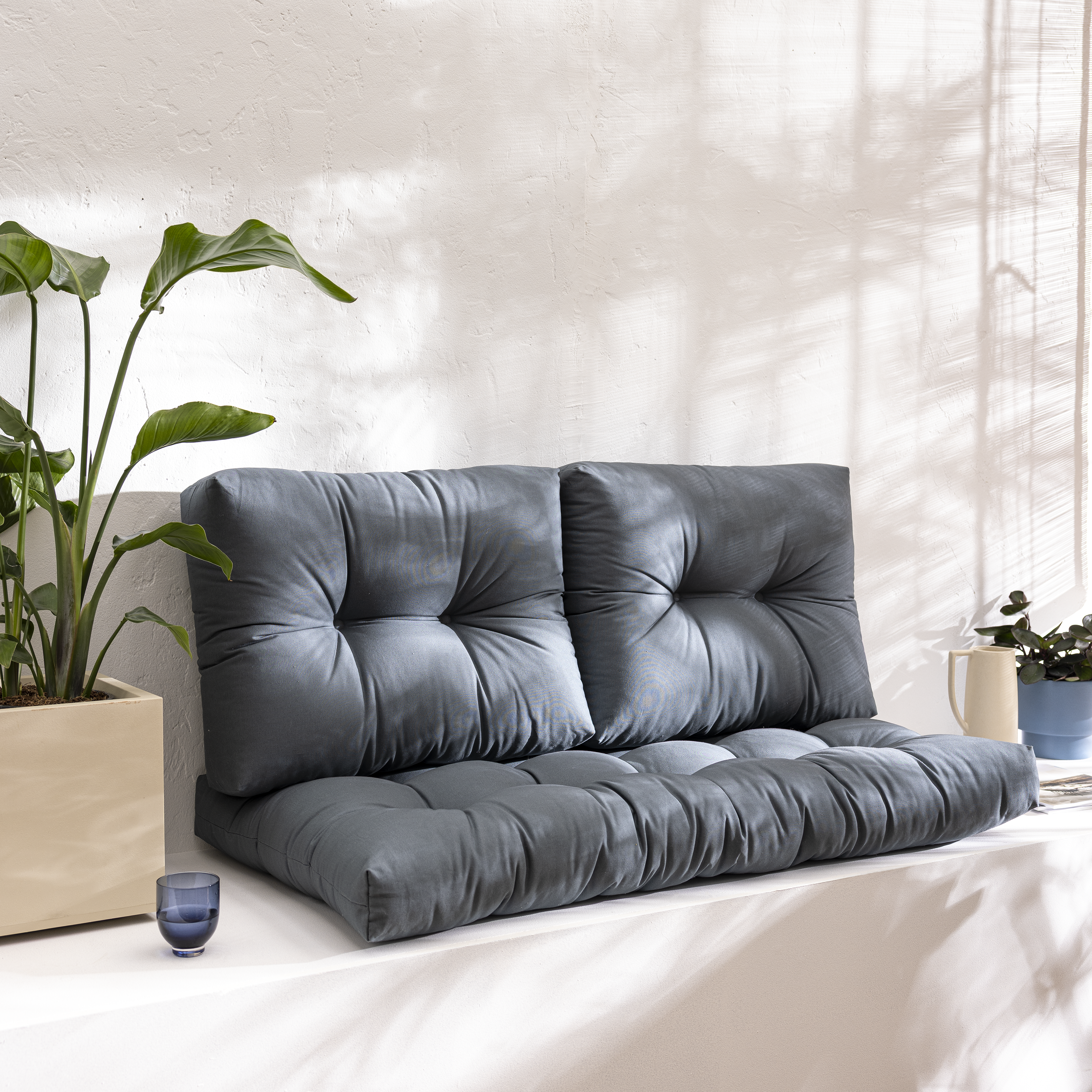 Coussin de sol New luck, gris bleu, l.60 x L.120 cm, INSPIRE - 7