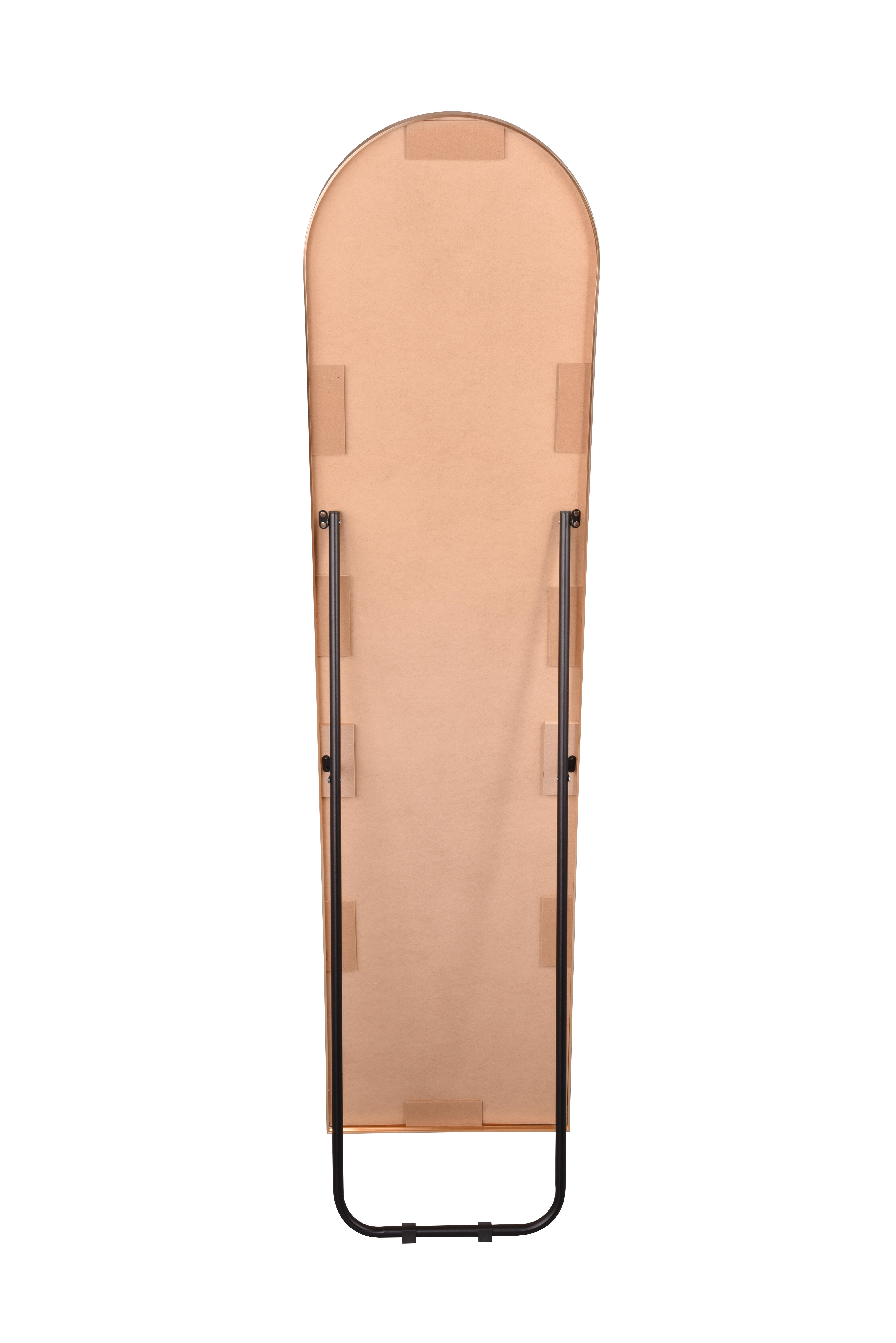 Espelho semi-redondo de pé ou pendurar moldura metal Britt 40x160cm bege - 8