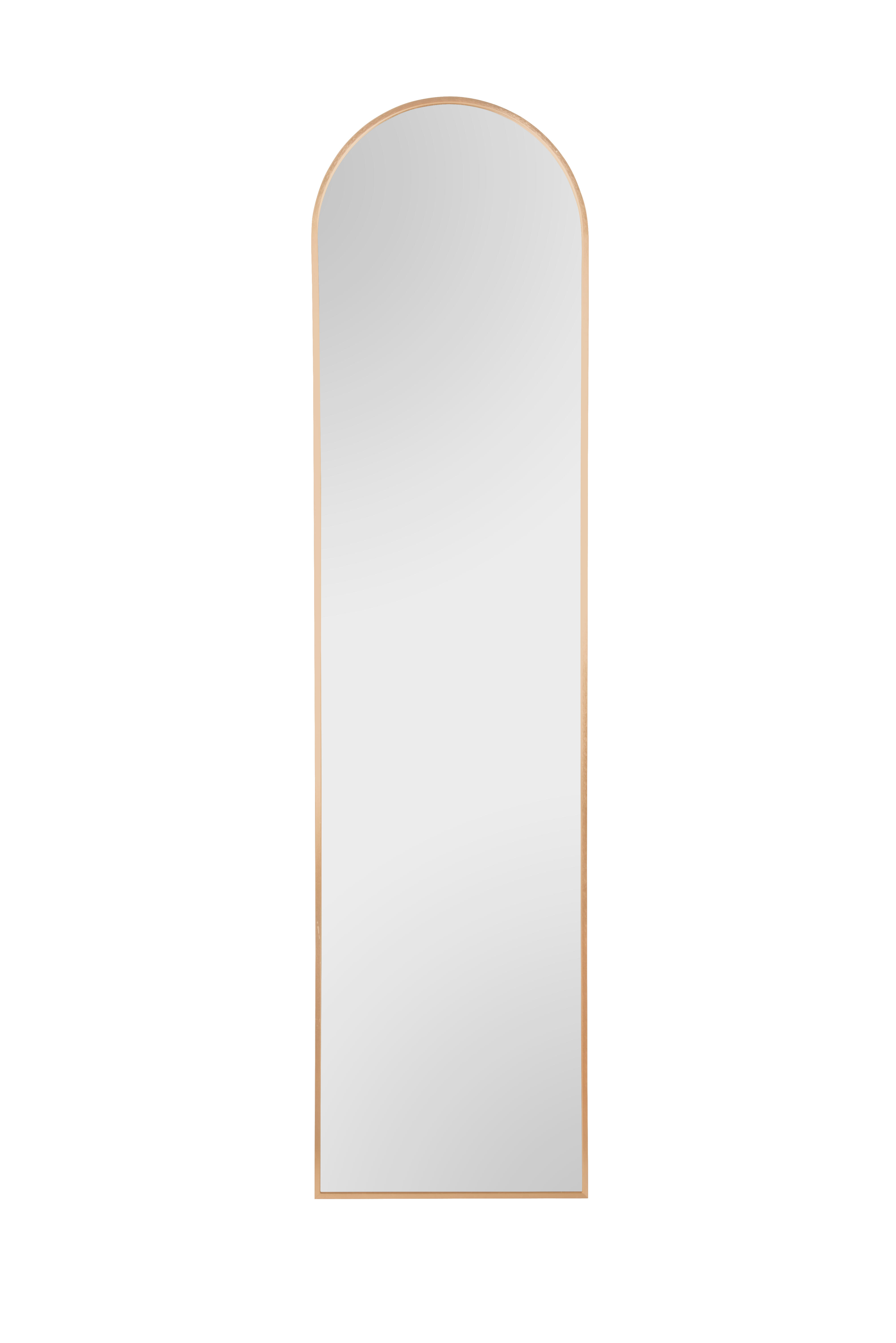 Espelho semi-redondo de pé ou pendurar moldura metal Britt 40x160cm bege - 2