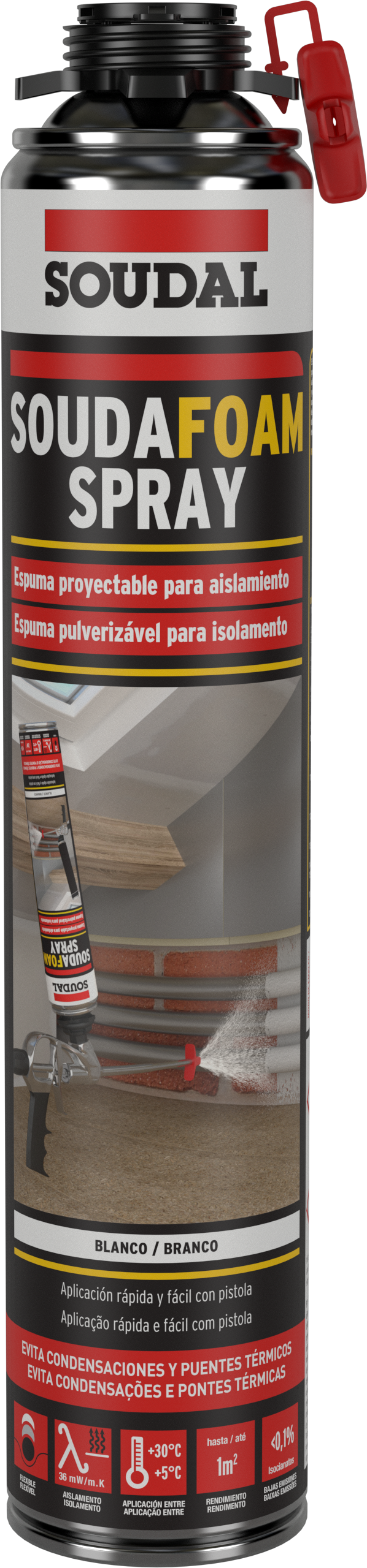 Espuma expansiva poliuretano para isolar pistola 700ml Soudal