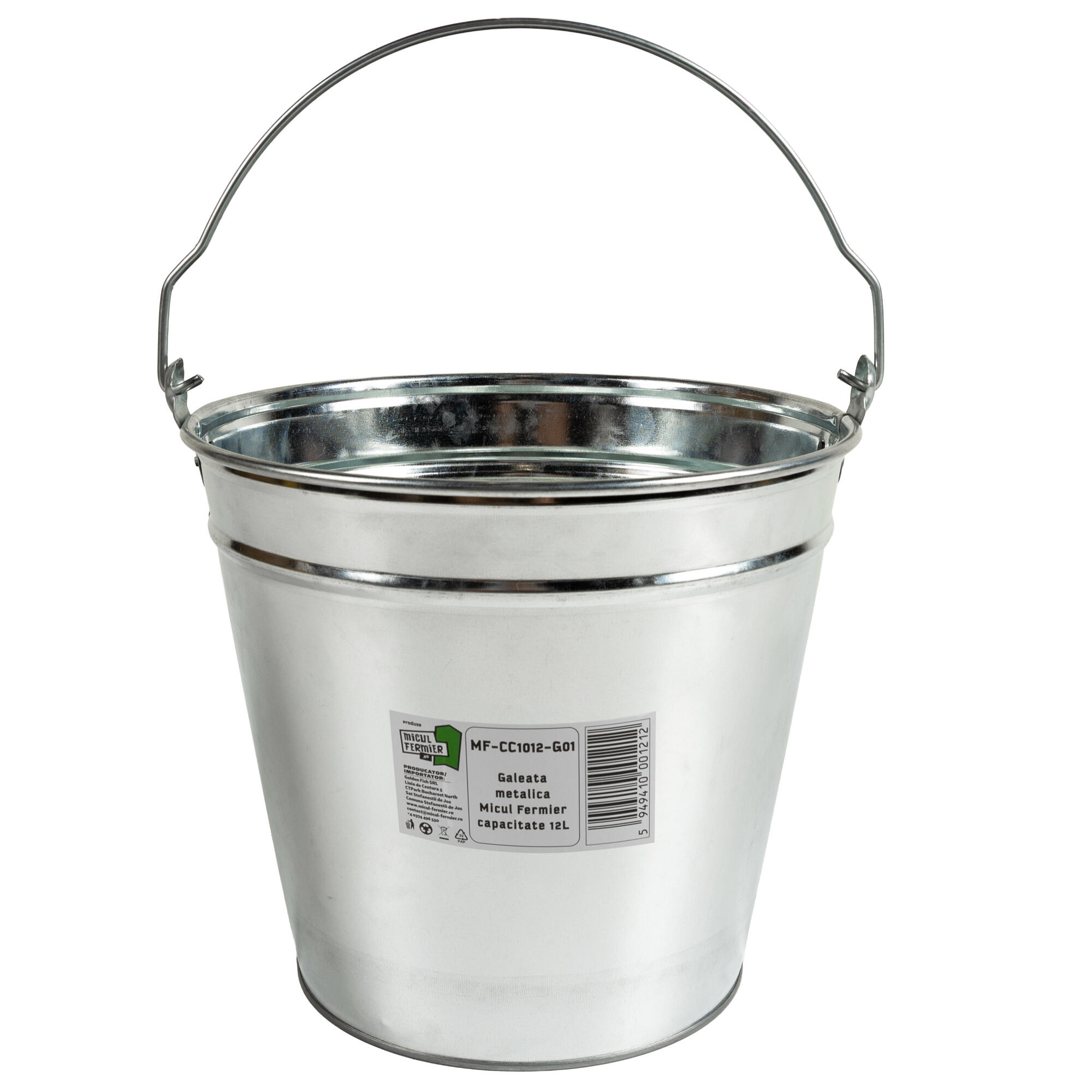 Galeata rotunda Micul Fermier, otel galvanizat, 12L