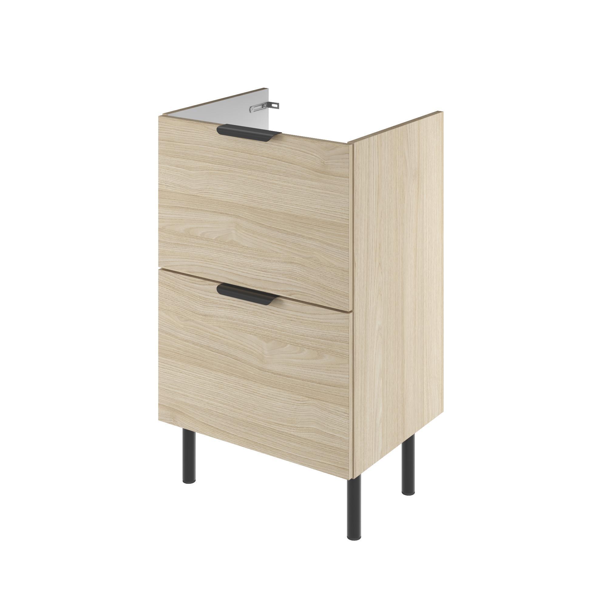 Baza pentru lavoar cu sertare Easy, 50 x 81 x 39.7 cm, stejar