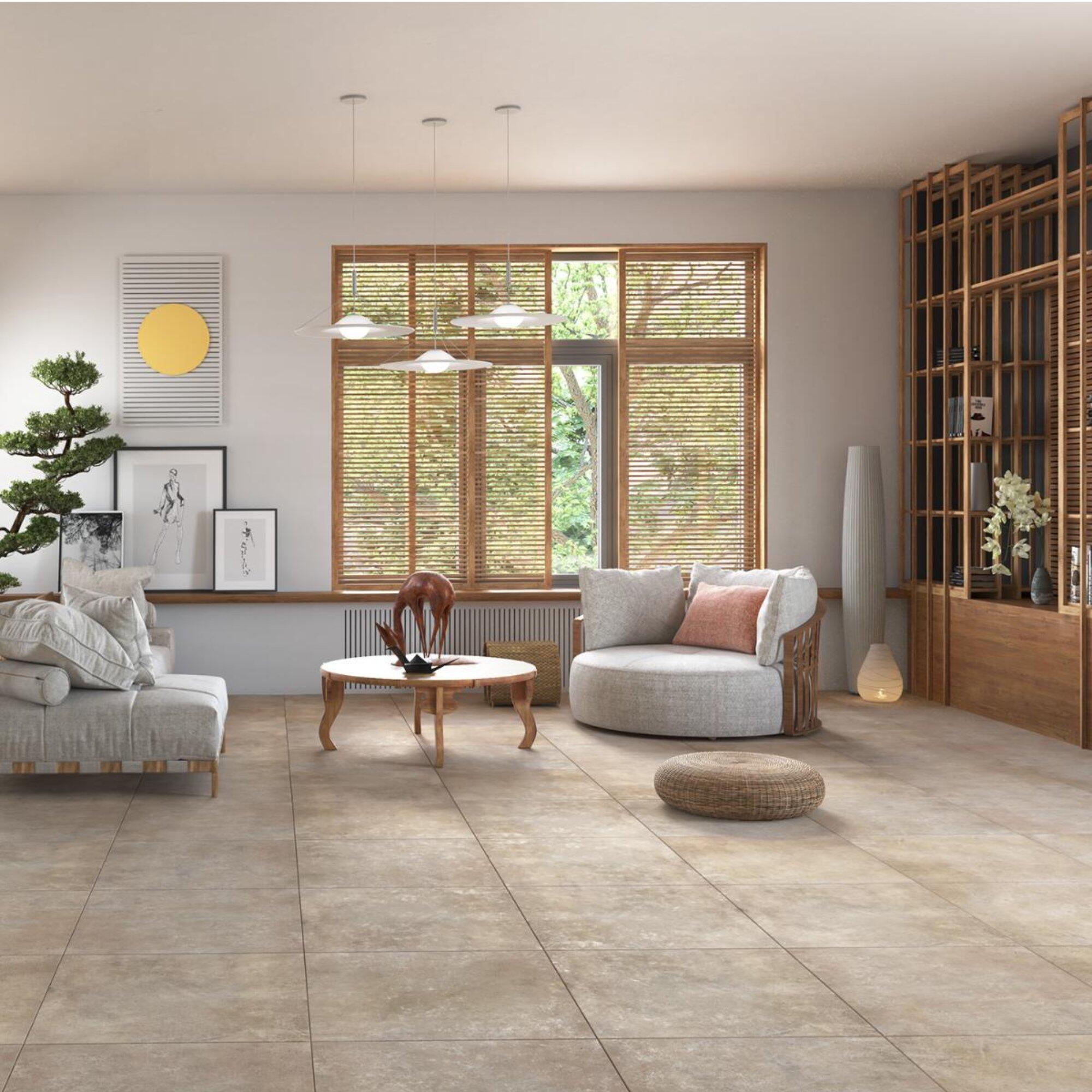 Gresie interior, 60 x 120 cm, Enigma Pro, aspect ciment , rectificata