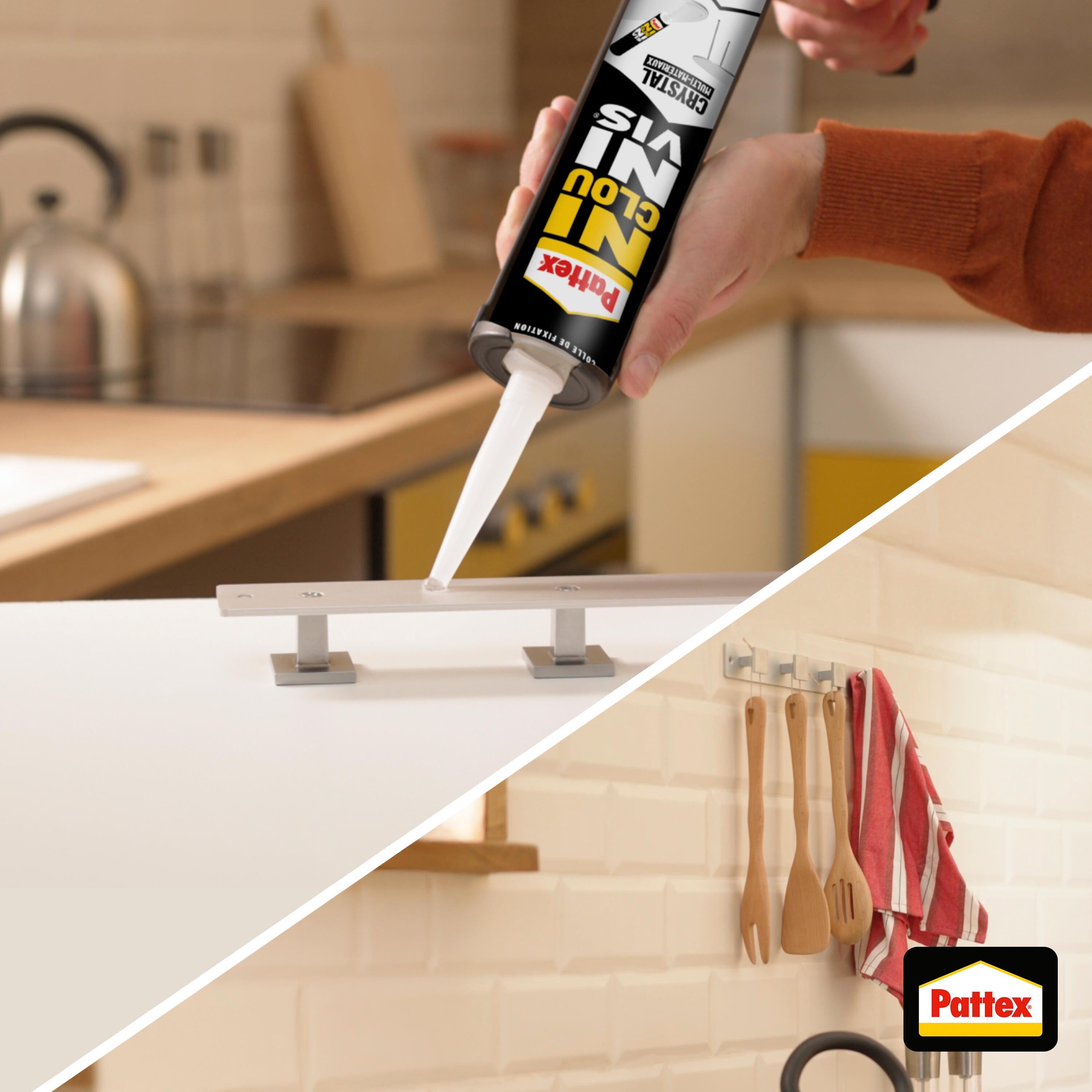 Colle de fixation pâte MS polymère Ni clou ni vis crystal PATTEX, 290 g transpar - 5