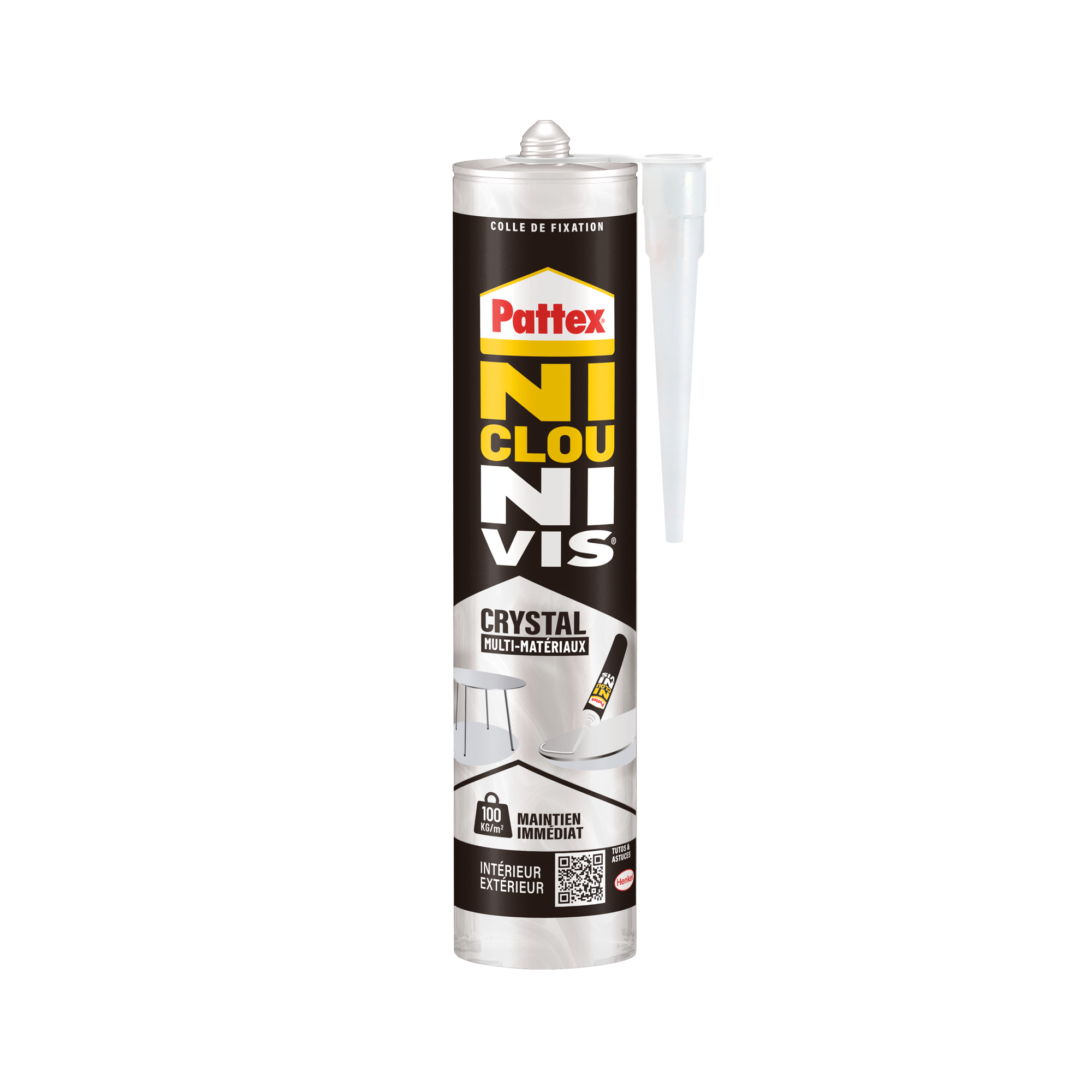 Colle de fixation pâte MS polymère Ni clou ni vis crystal PATTEX, 290 g transpar - 2