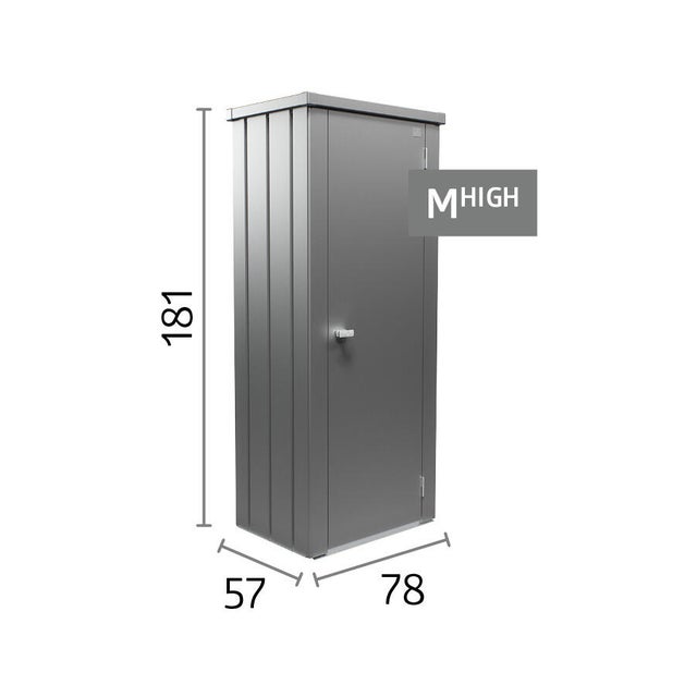 Armario de acero para exterior BIOHORT Julia 77.7 x 180.9 x 57 cm y capacidad de 582.5 L gris claro