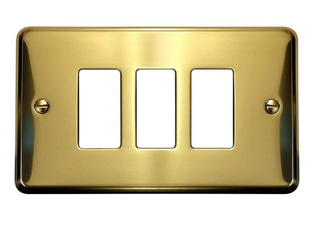 Placca 3 moduli serie Magic  CAL ottone lucido