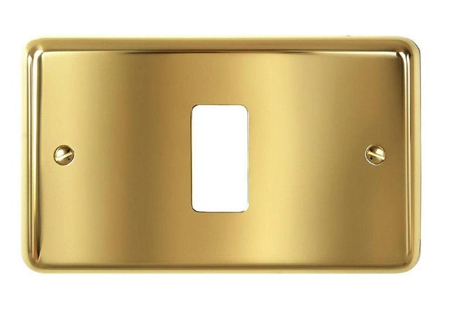 Placca 1 modulo serie Magic CAL  rettangolare ottone lucido