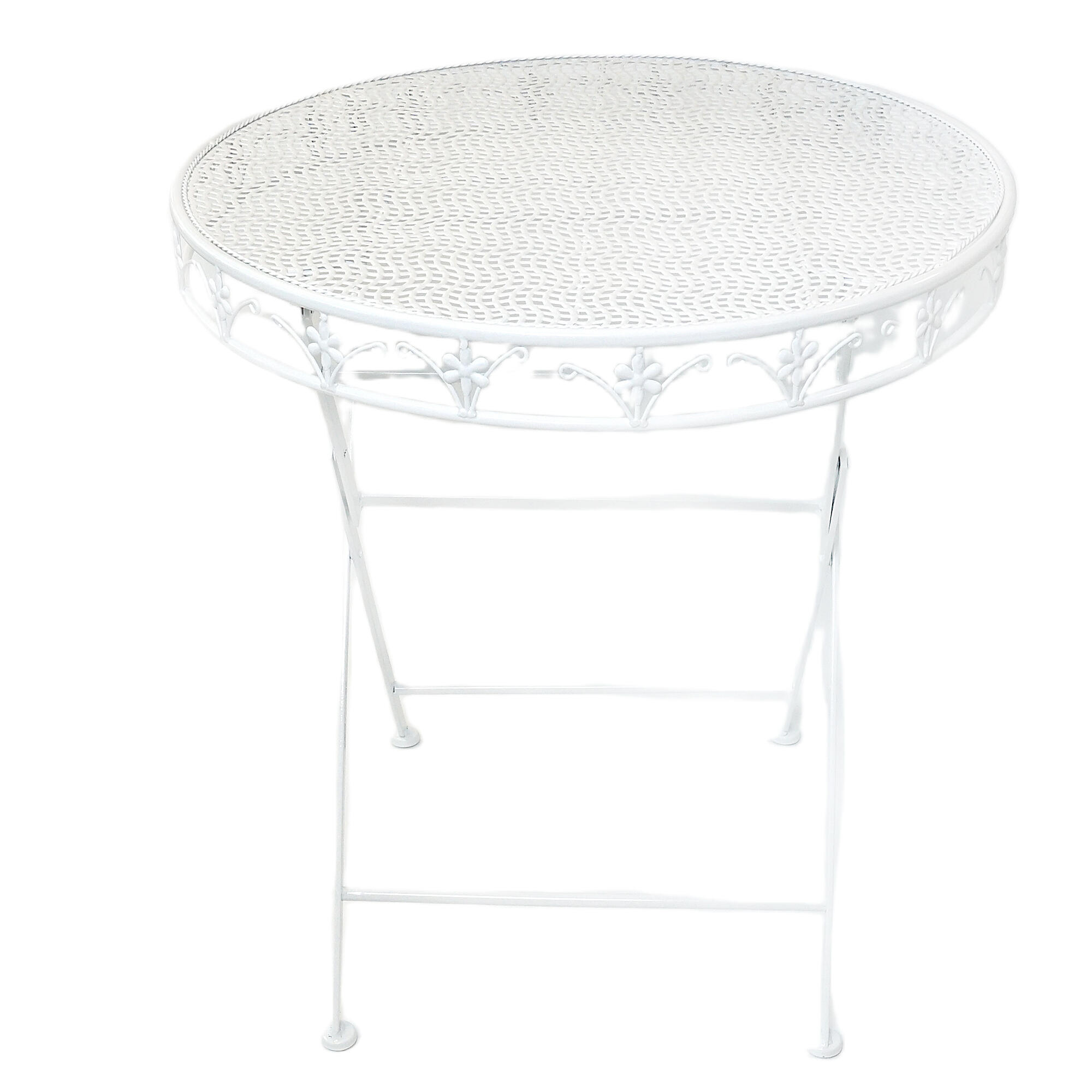 Masa Dantel, rotunda, metal, diametru 60 cm, H 125 cm , alb