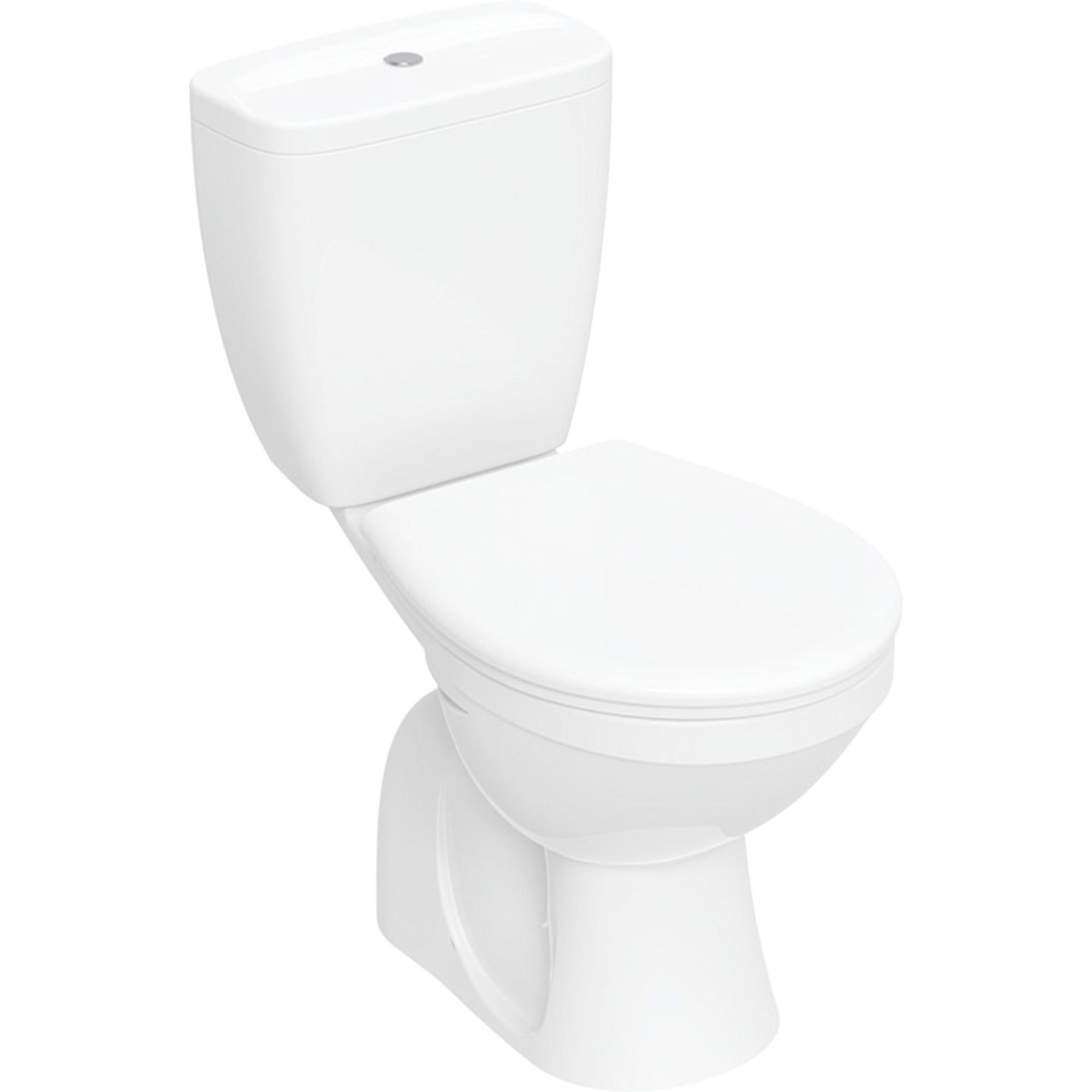 Set vas WC Geberit Kolo, stativ, ceramic, evacuare verticala, cu rezervor si capac WC, 6 L