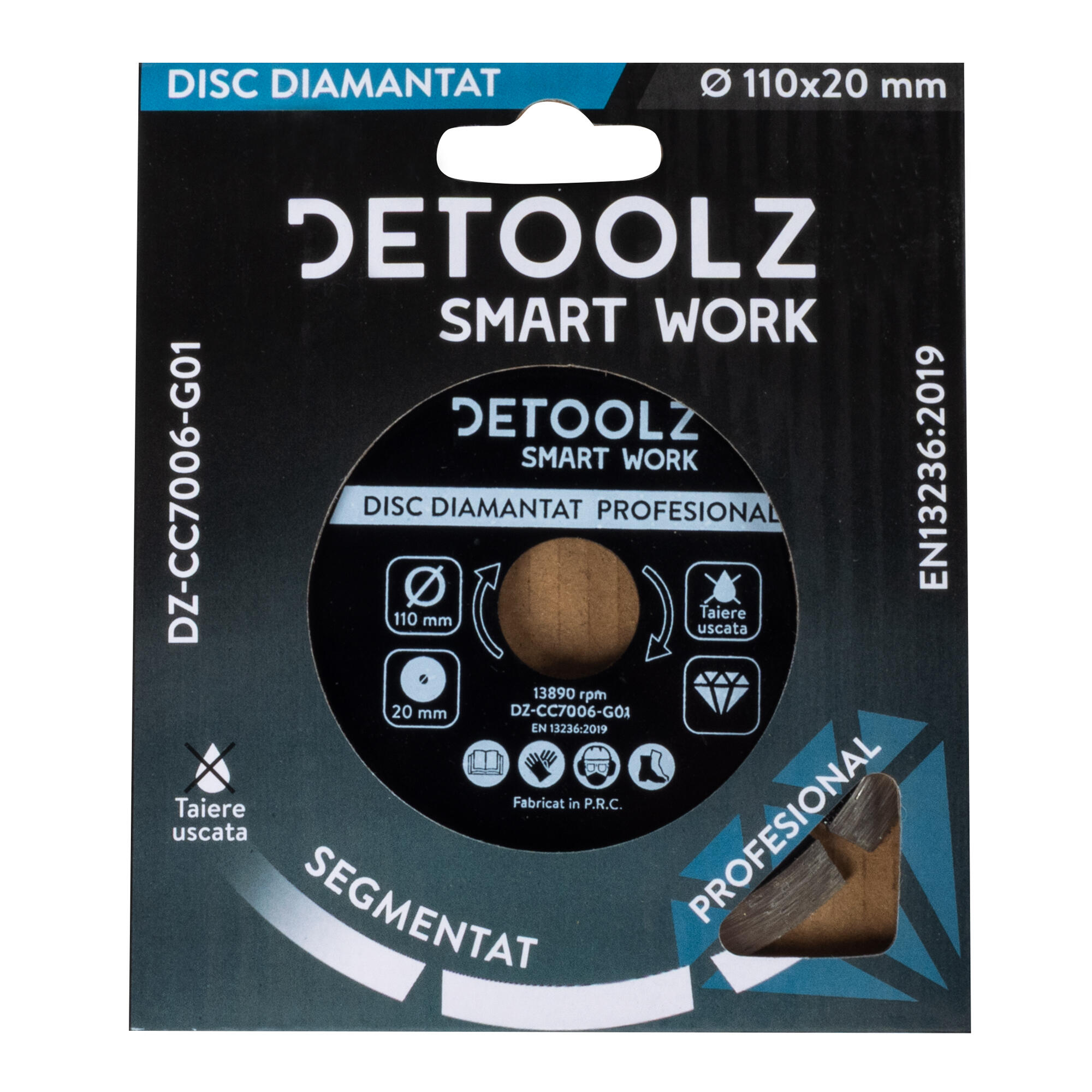 Disc diamantat segmentat Detoolz DZ-CC7006-G01, pentru beton