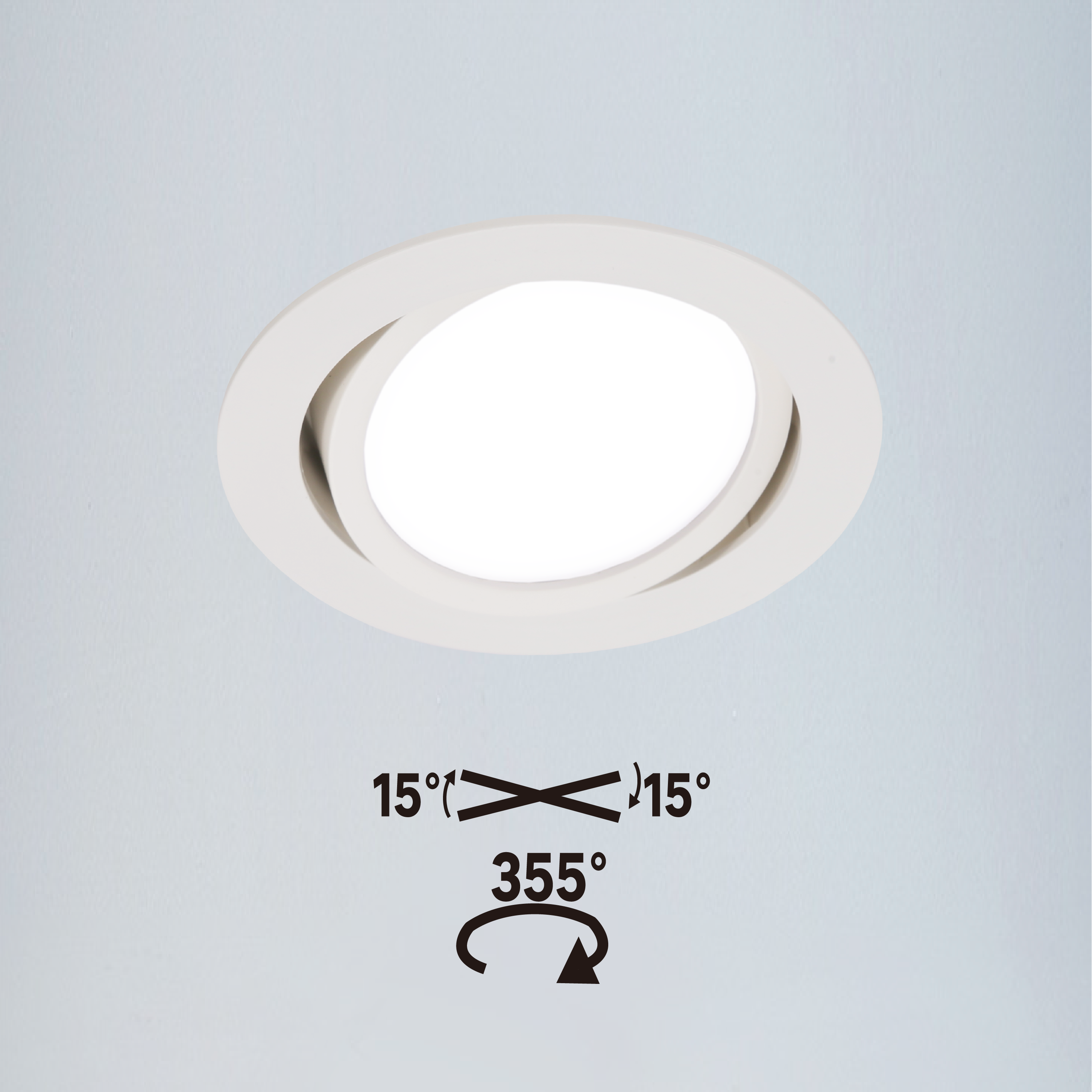 Downlight LED empotrable INSPIRE LINDI blanco redondo ø9 cm 550 lm 4.8 W luz CCT 3000K-4000KK IP65 - Foco LED empotrado para duchas - 11