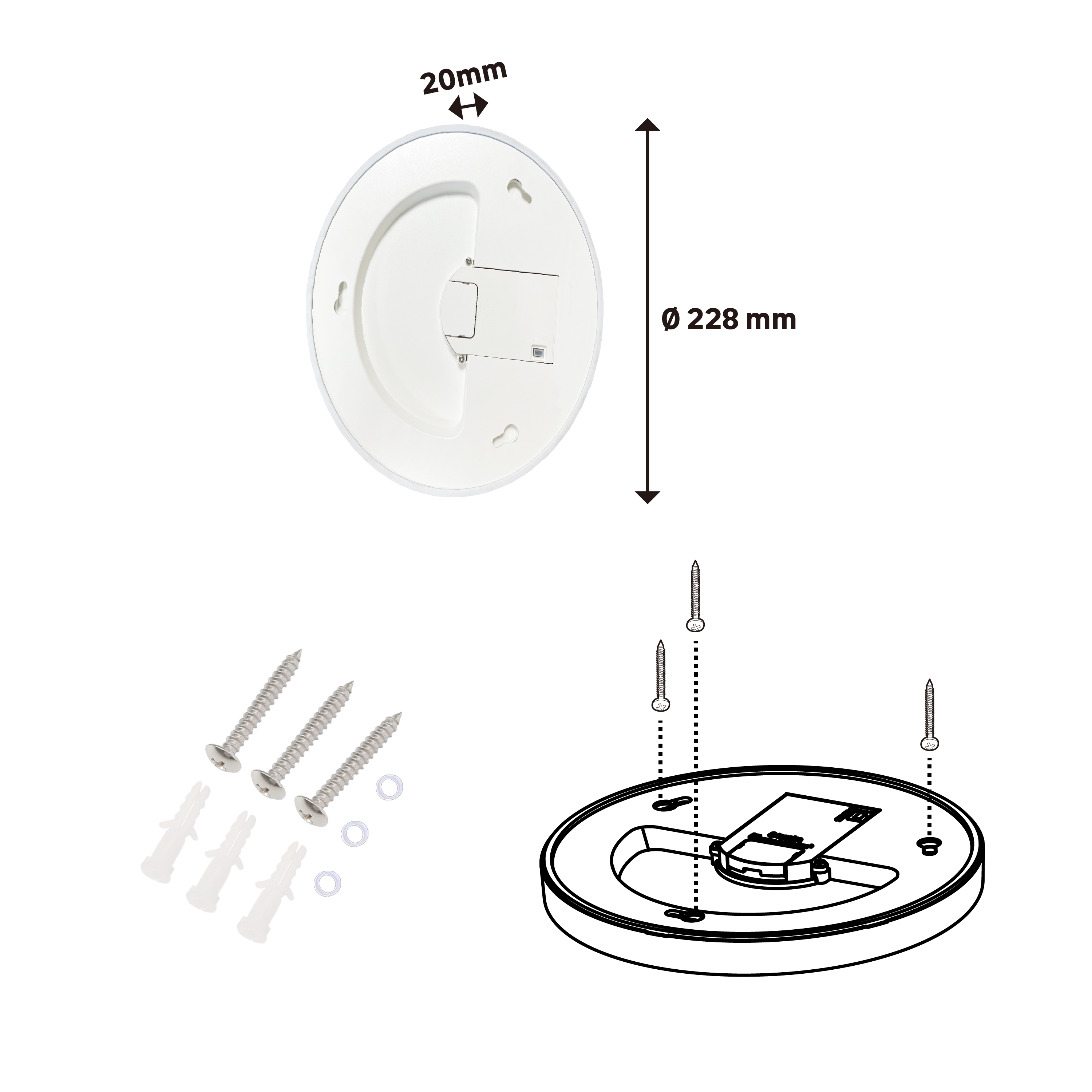 Spot à fixer LED Sanoa, D.22 cm, variations blancs et intensité, INSPIRE blanc - 8