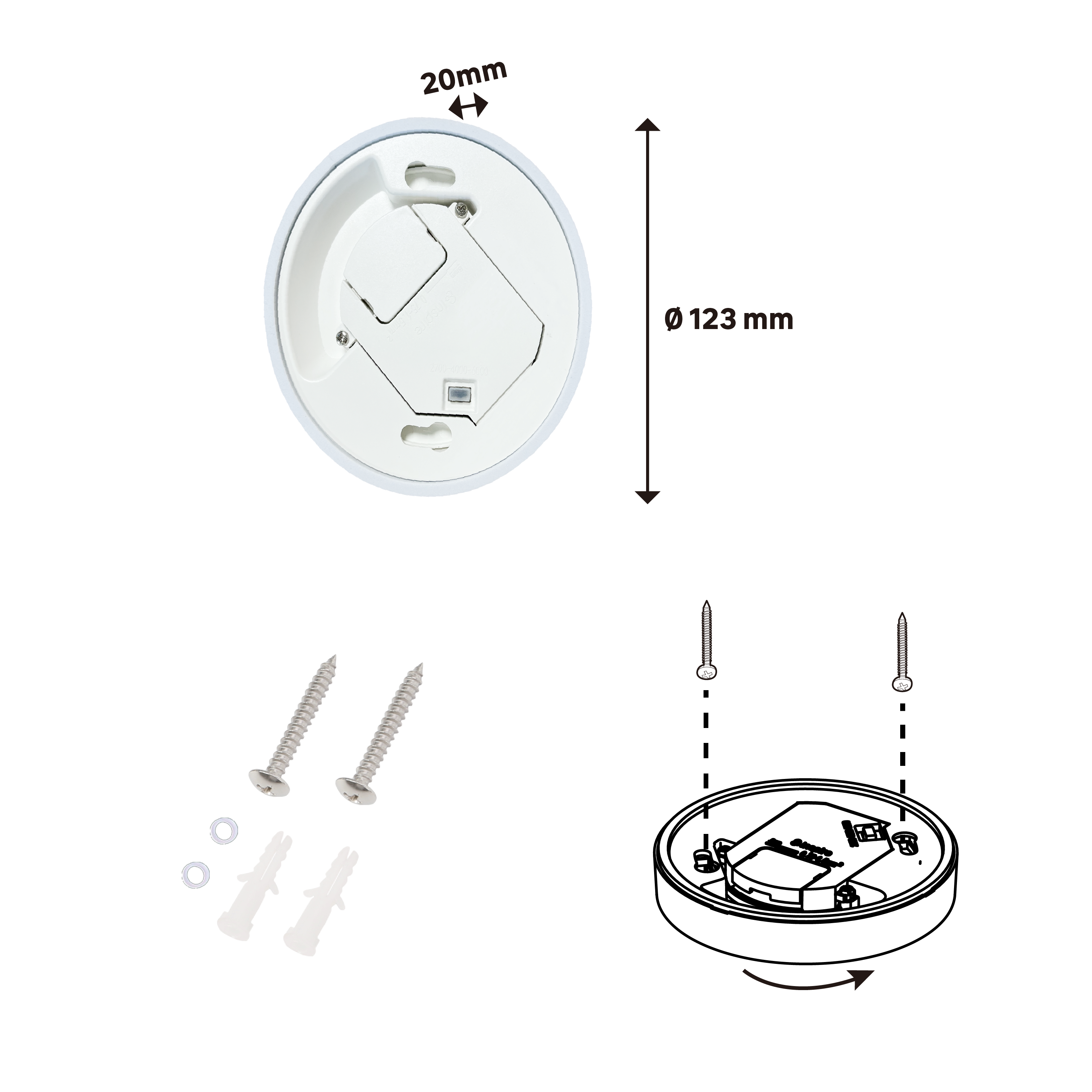 Spot à fixer LED Sanoa, D.12 cm, variations blancs et intensité, INSPIRE blanc - 8