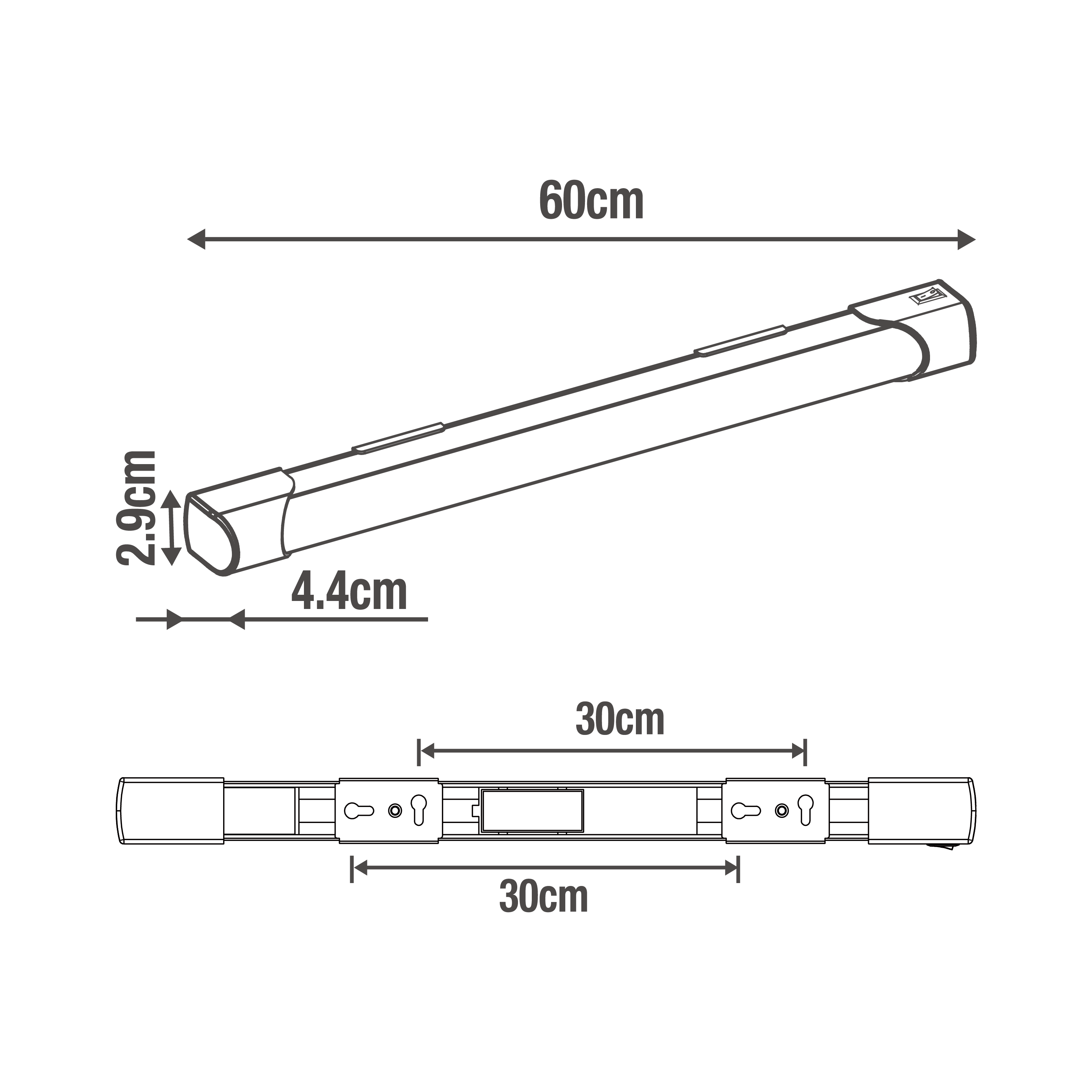 Réglette LED Vilni L.60 cm, 1100 lumens, blanc neutre INSPIRE - 3