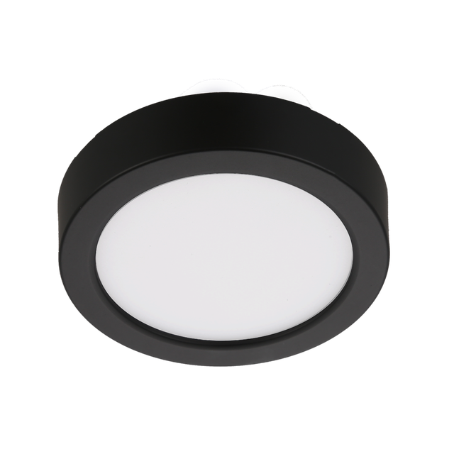 Plafón LED redondo negro Sanoa pantalla blanca 600 lm 3 tonos de luz CCT (2700K-4000K-6000K) ø9.3 cm IP44