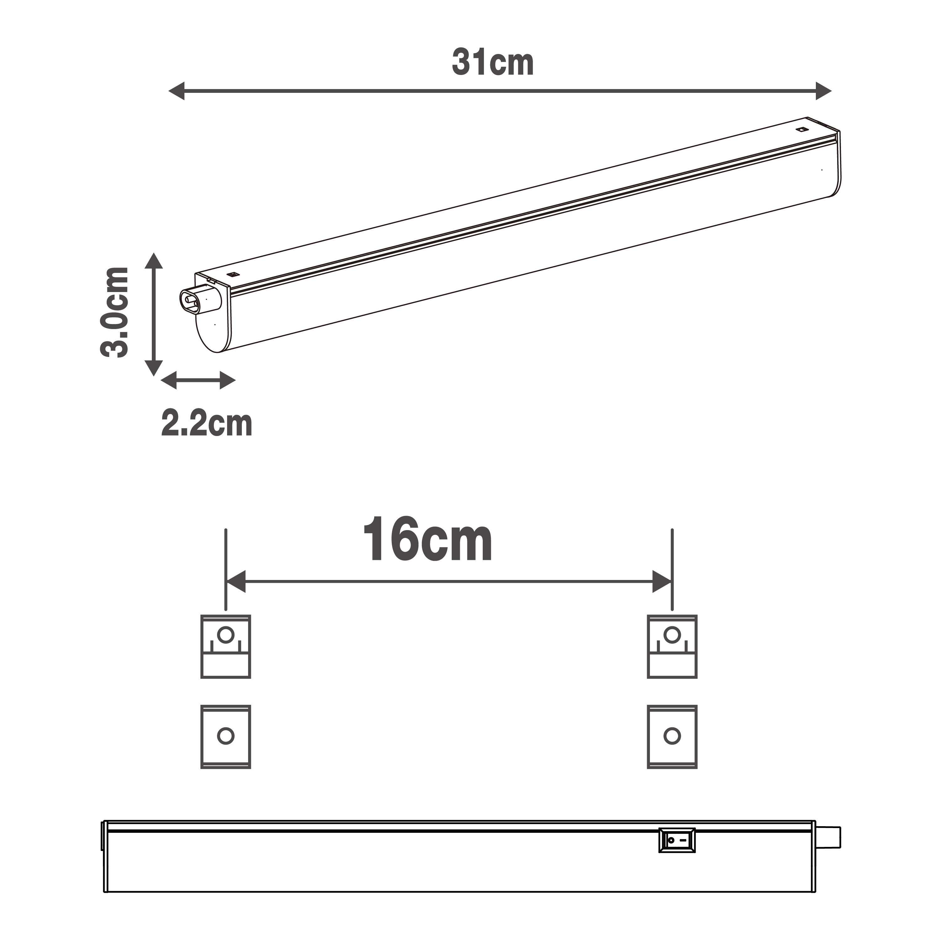 Réglette LED dessous de meuble L.31 cm, blanc neutre, Moss INSPIRE - 8