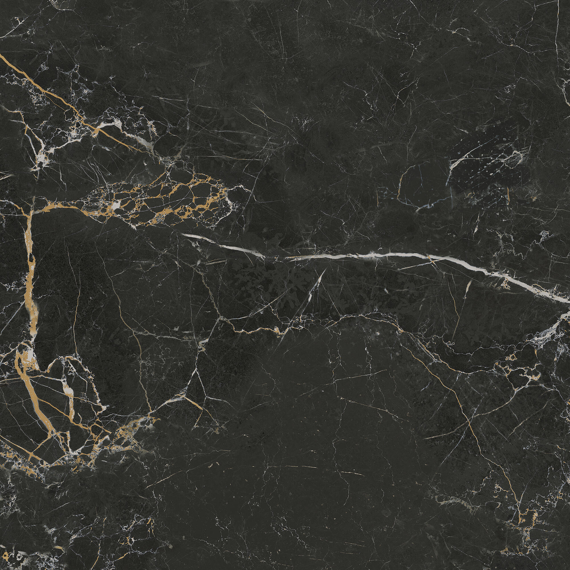 Carrelage sol intérieur effet marbre noir gold Murano l.60.5 x L.60.5 cm 1,44M2 - 4