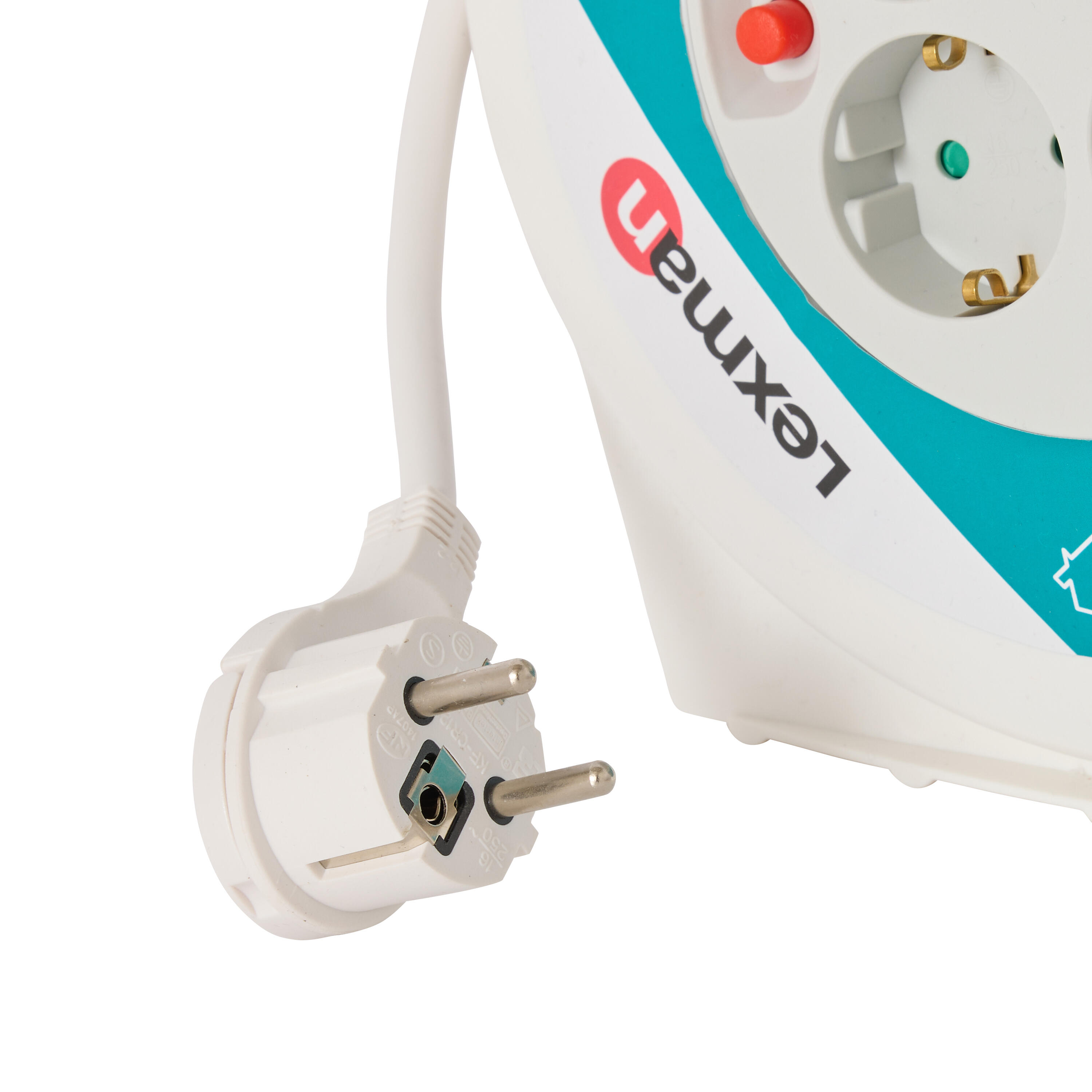 Enrolador LEXMAN 4 tomadas 3g1,5 H05-VVF 10metros branco/cinza - 5