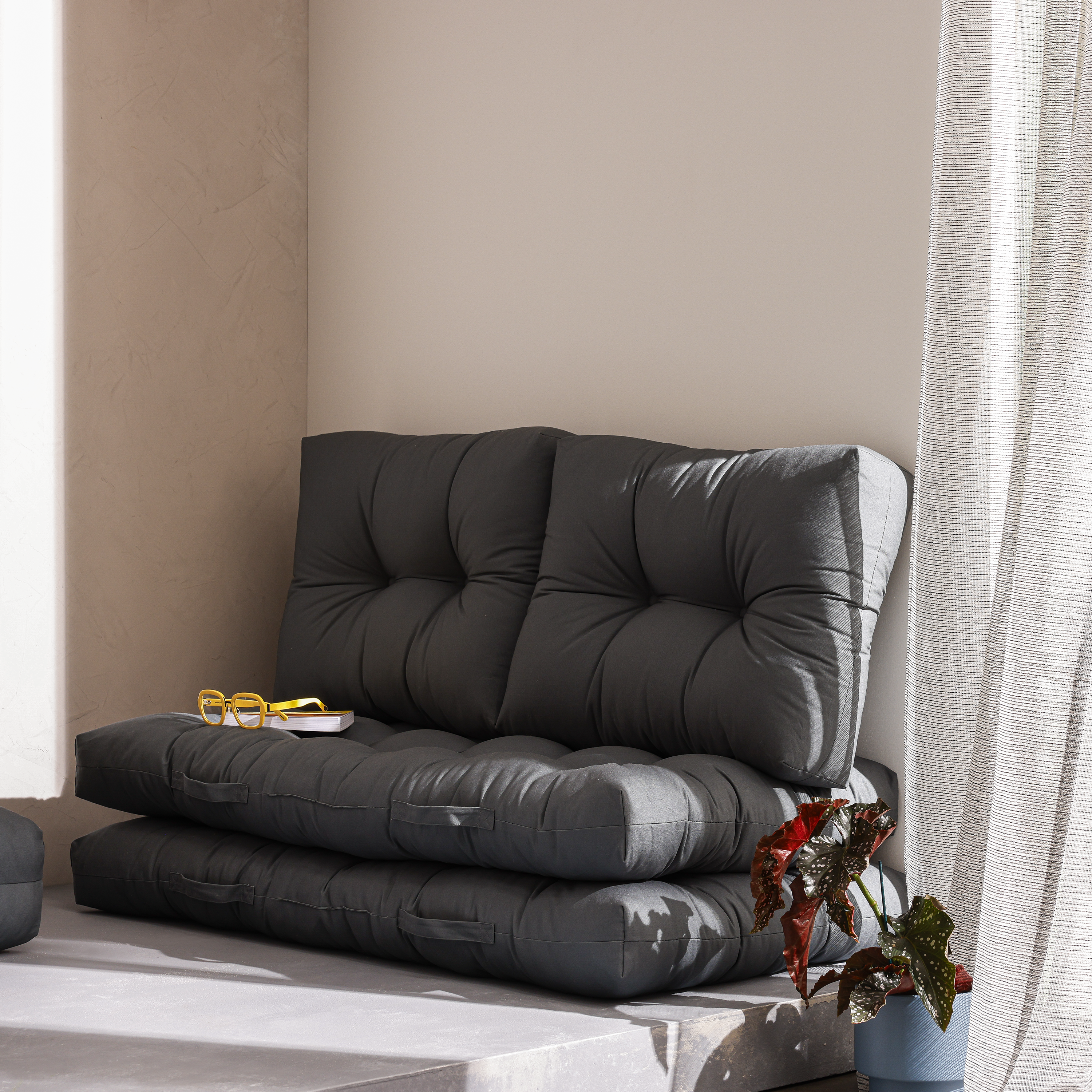 Coussin de sol New luck, gris bleu, l.60 x L.120 cm, INSPIRE - 6