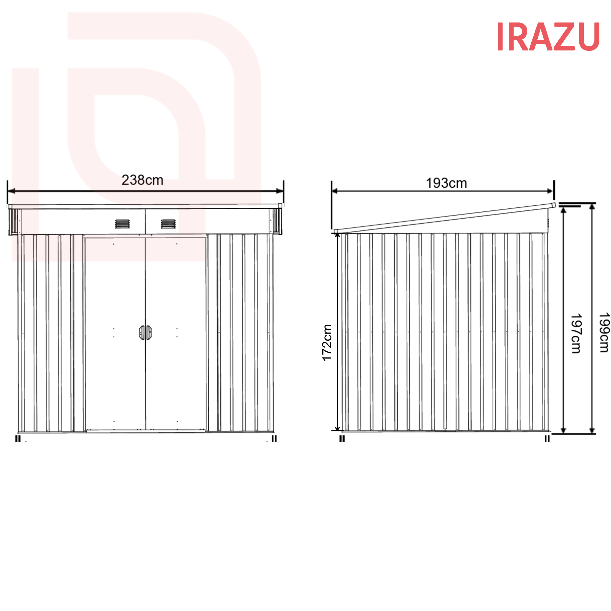 Dimension abris de jardin naterial  - 0
