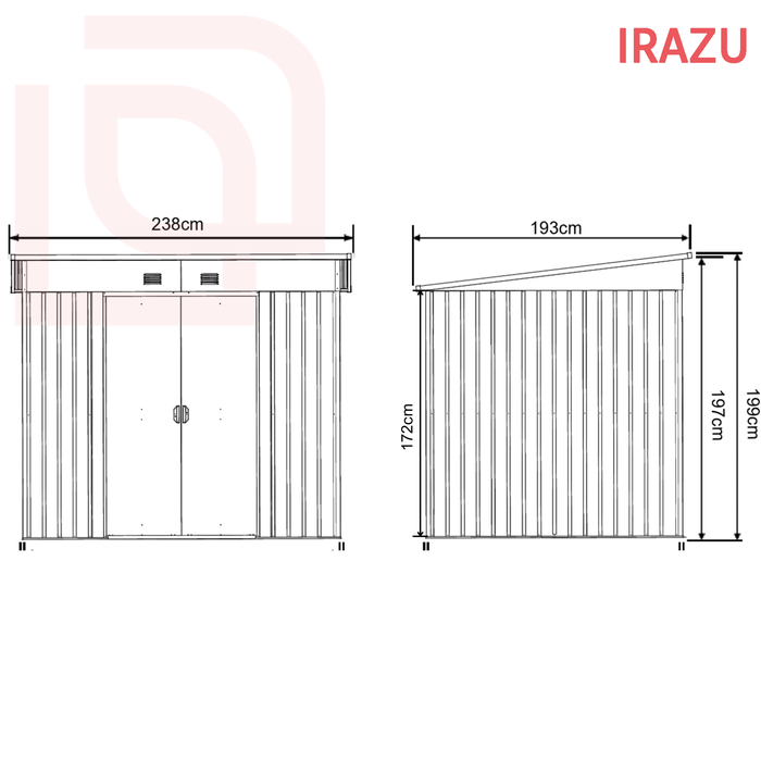 Dimension abris de jardin naterial 