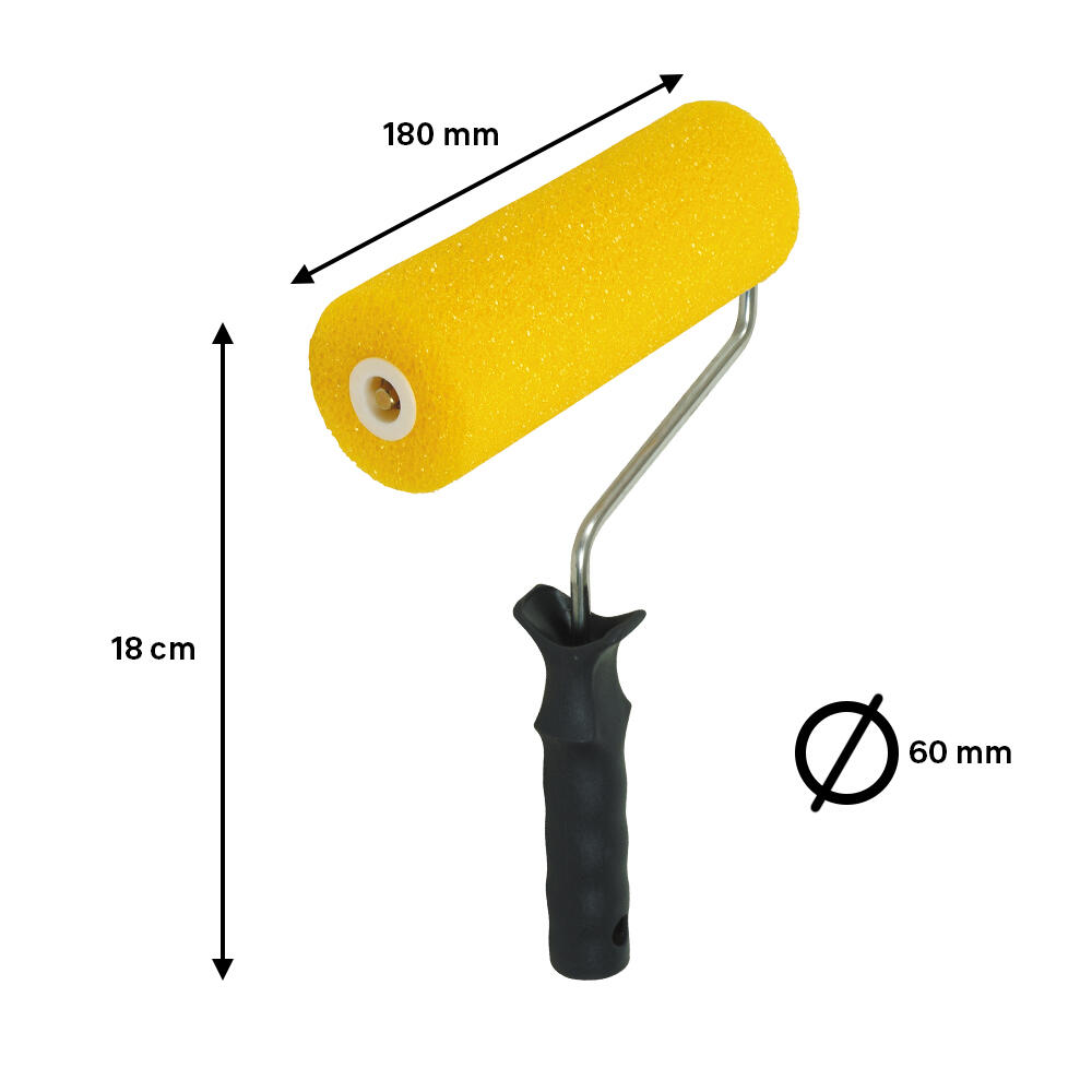 Rodillo para aplicar efectos de pintura NESPOLI de 180 mm de anchura, 60 mm de diámetro, sin pelo. Fibra de espuma de poliuretano. Varilla de acero. - 2