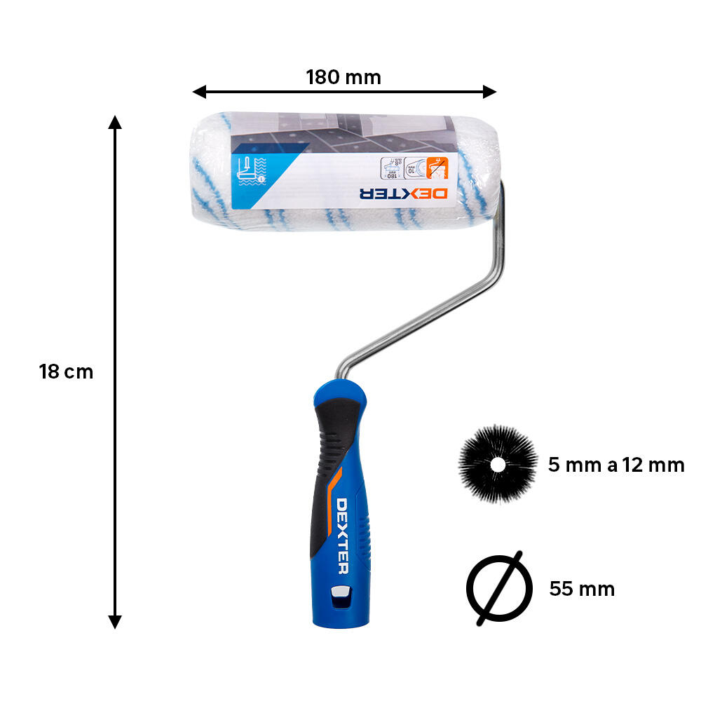ROLO DE PINTURA TINTA PRIMÁRIO DEXTER 18CM - 3