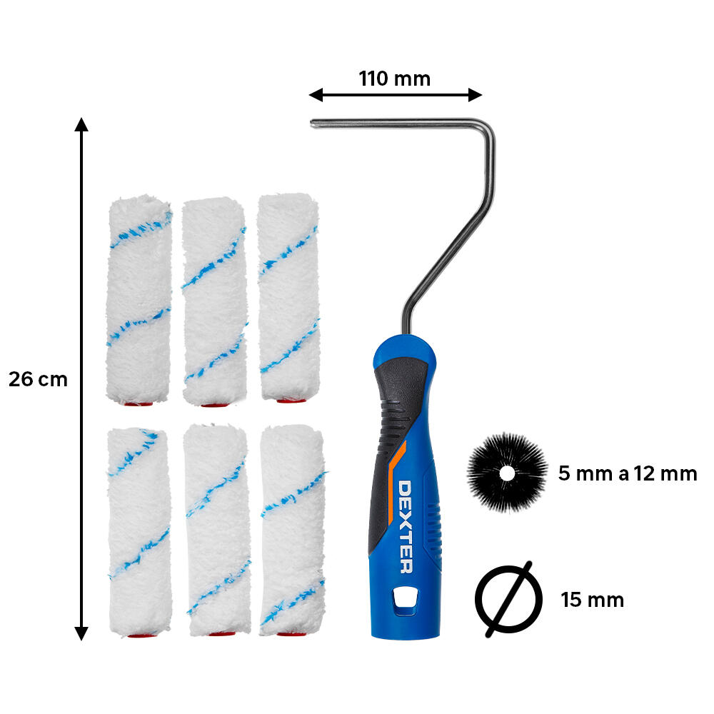 Kit pintura DEXTER MINI-ROLO 11CM+6 RECARGAS 11CM - 2